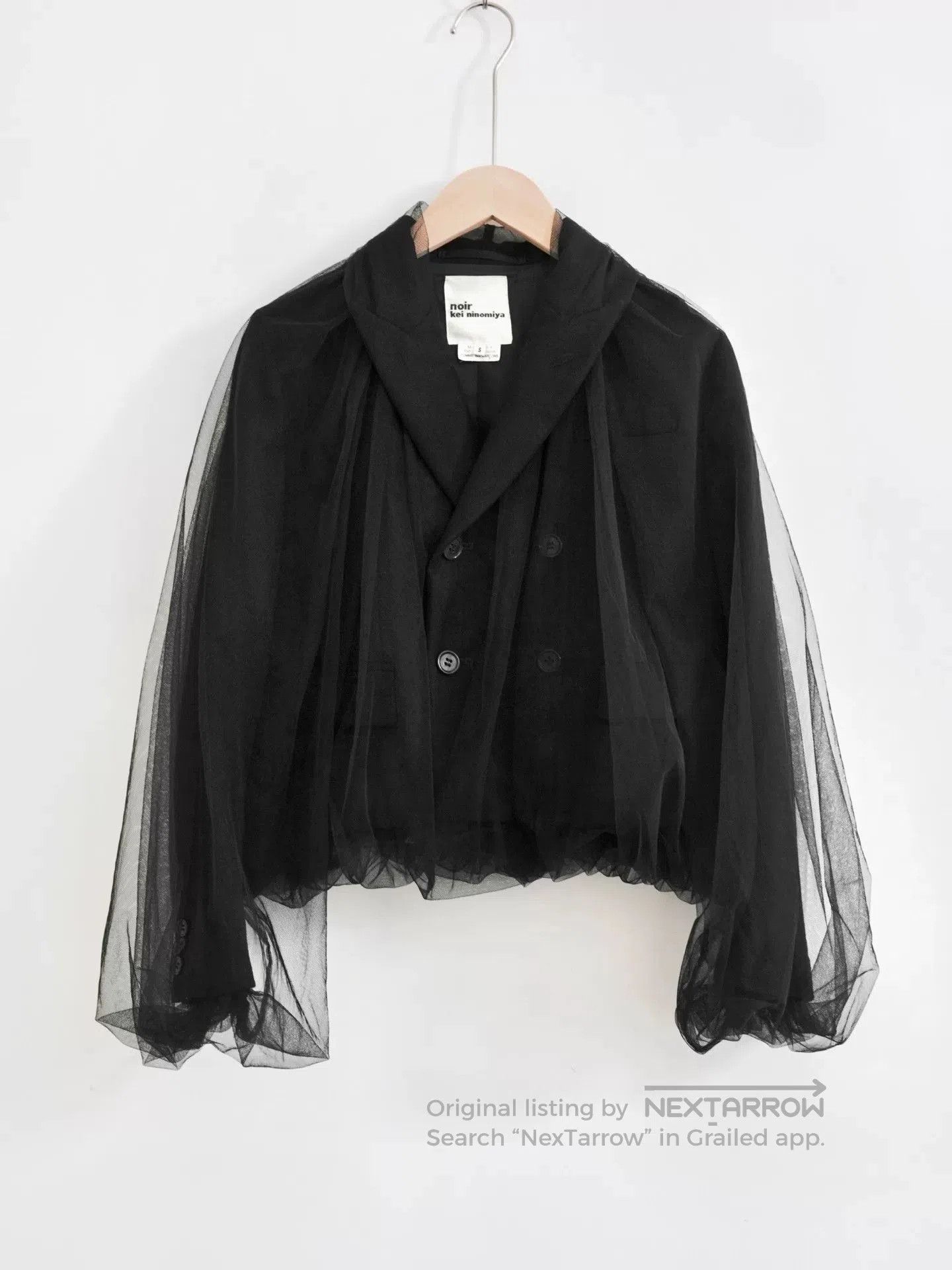 Noir Kei Ninomiya black wool and tulle blazer. Size S / US 4 / IT 40 - 1 Thumbnail