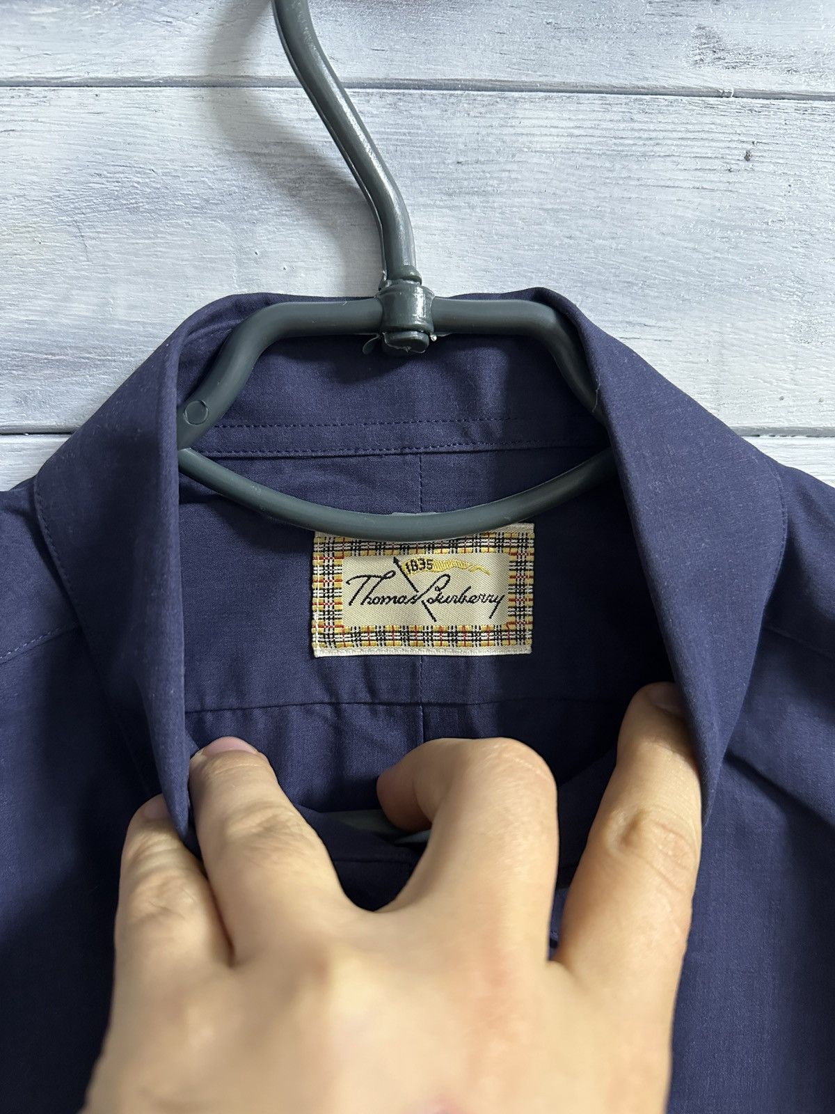 Burberry Rare Luxury Shirt Thomas Burberry Vintage Size L Size US L / EU 52-54 / 3 - 9 Thumbnail