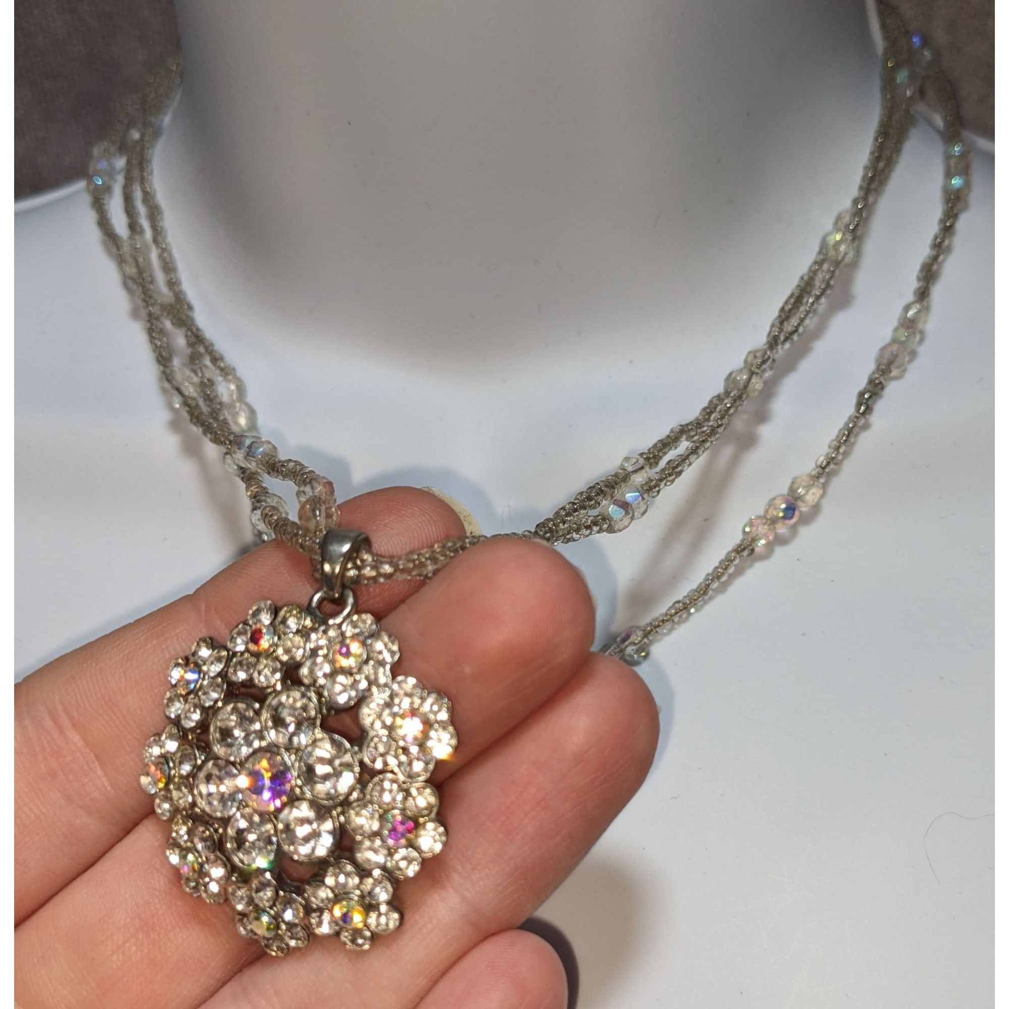 Other Vintage Fairycore Glam Crystal Beaded Necklace With Rhinesto Size ONE SIZE - 3 Thumbnail