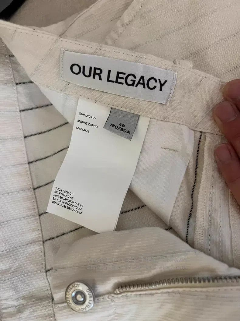 Our Legacy Our Legacy Light Beige Waterway Striped Casual Work Pants Size US 30 / EU 46 - 4 Thumbnail