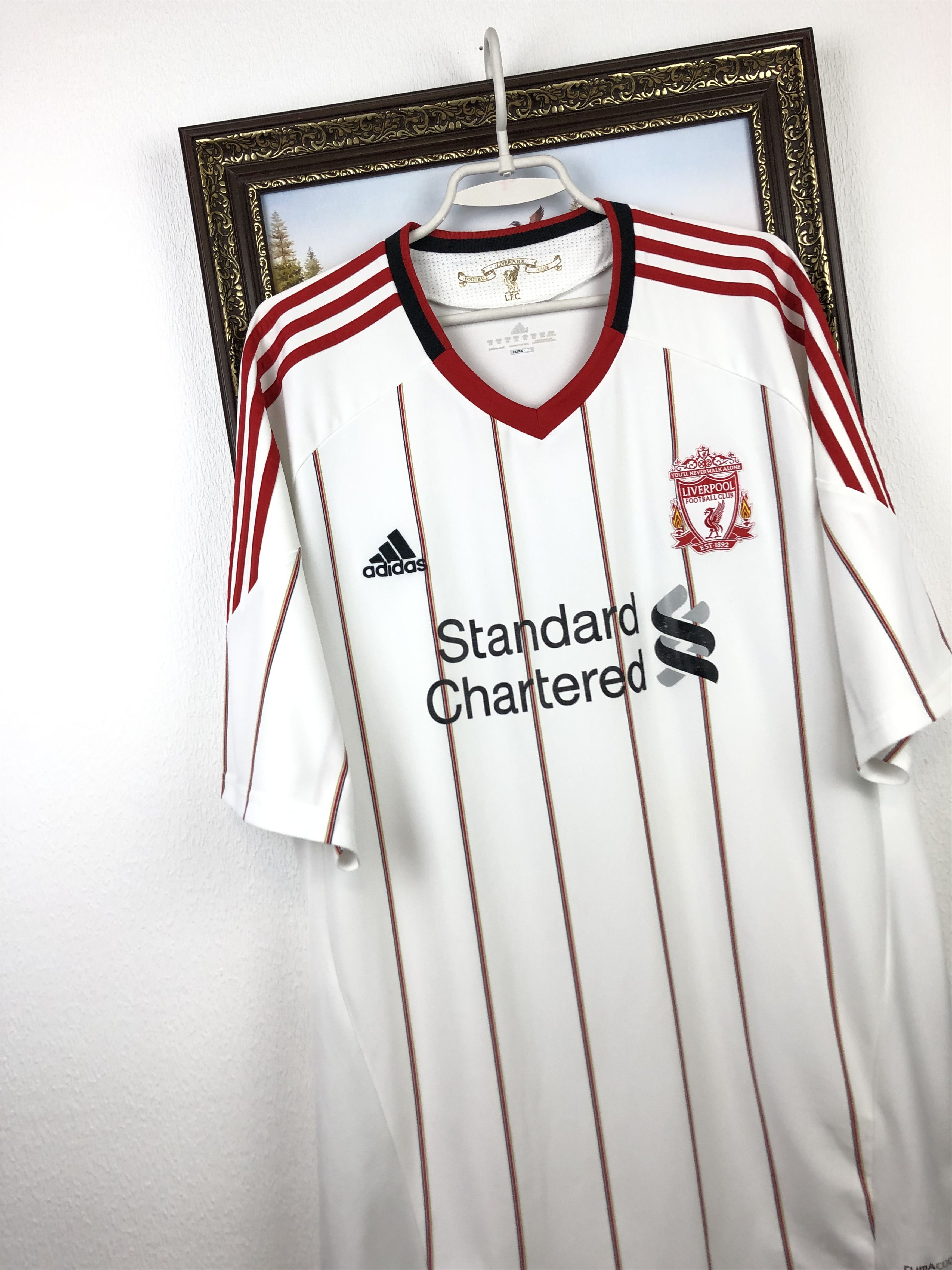 Adidas Liverpool Away football shirt 2010 Soccer Adidas Jersey Size US XXL / EU 58 / 5 - 3 Thumbnail