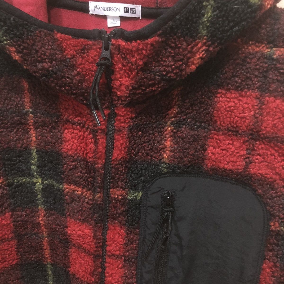 JW Anderson × Uniqlo JWAnderson X Uniqlo Red Plaid Fleece Zipper Hodie Size US L / EU 52-54 / 3 - 4 Thumbnail