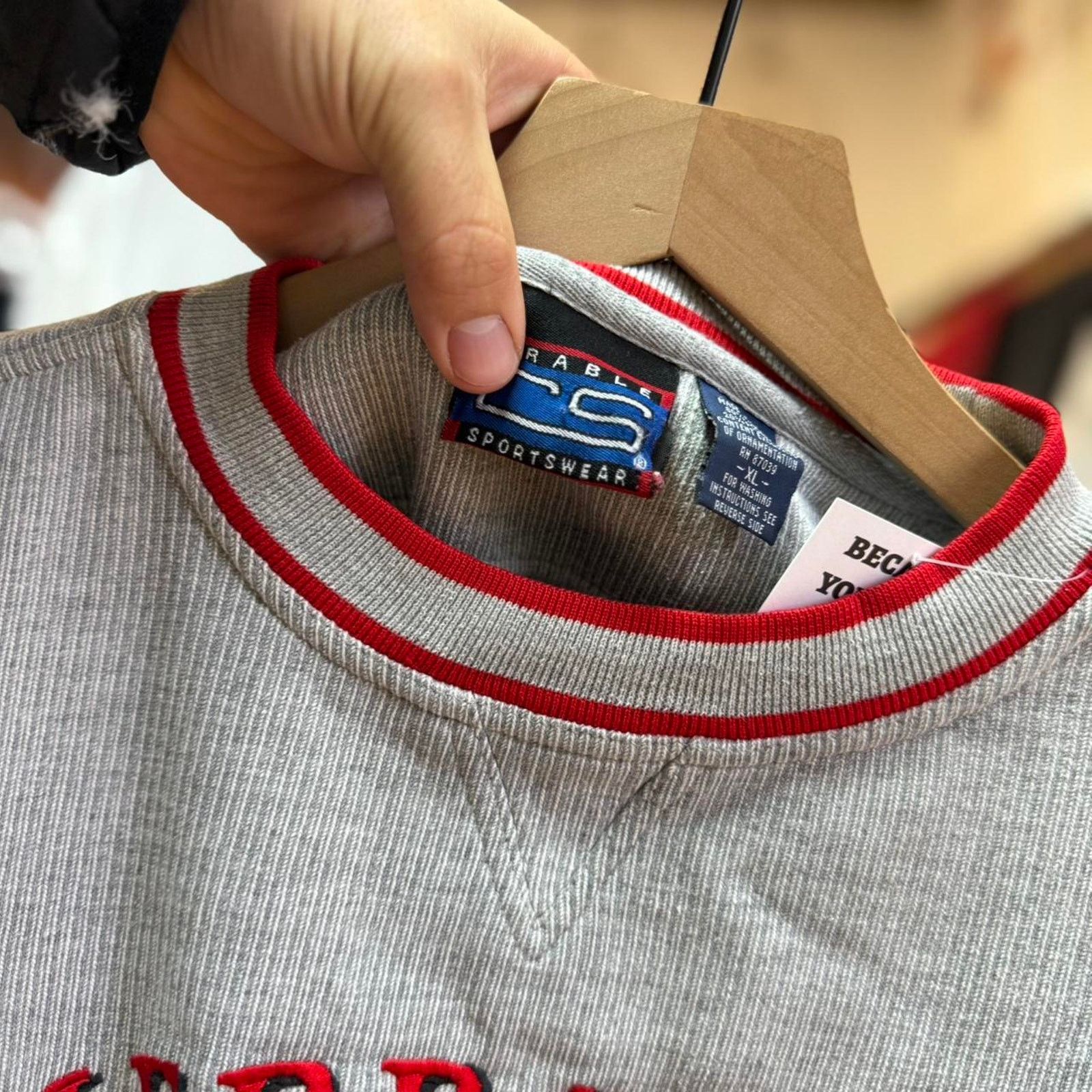Vintage Vintage 90s Nebraska Huskers Ringed Sleeve Crewneck Size US L / EU 52-54 / 3 - 8 Thumbnail