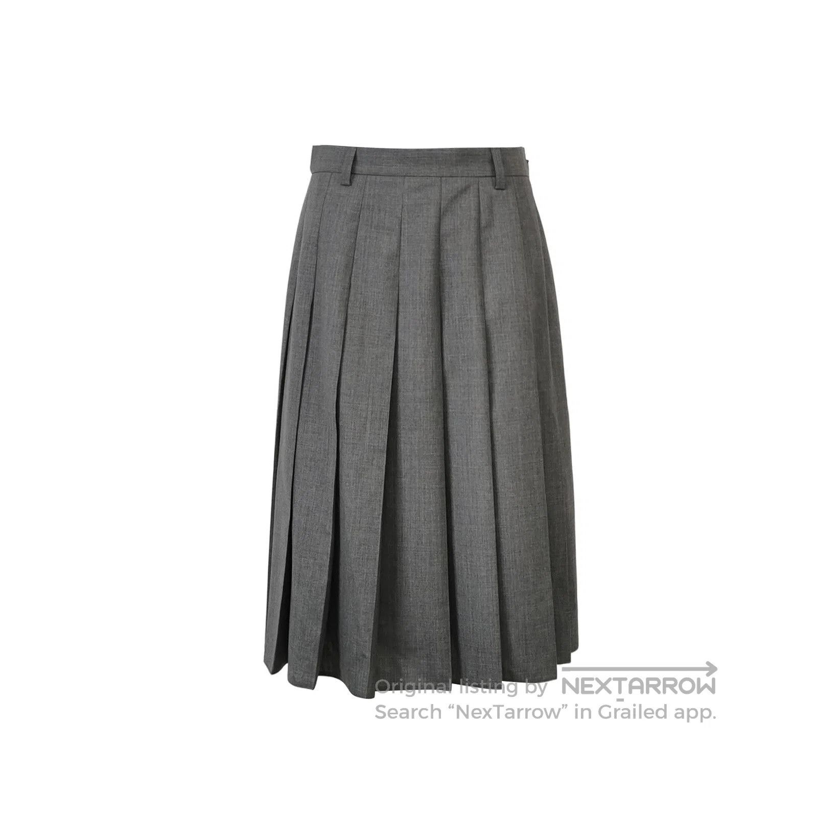 Prada Prada Grey Wool Pleated Midi Skirt . Size 39" - 1 Thumbnail