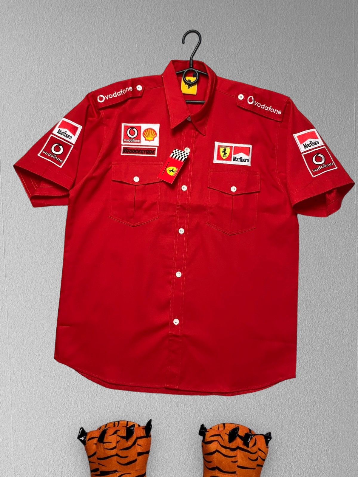 image of Vintage Ferrari Shirt Marlboro Vodafone Racing Red, Men's (Size XL)