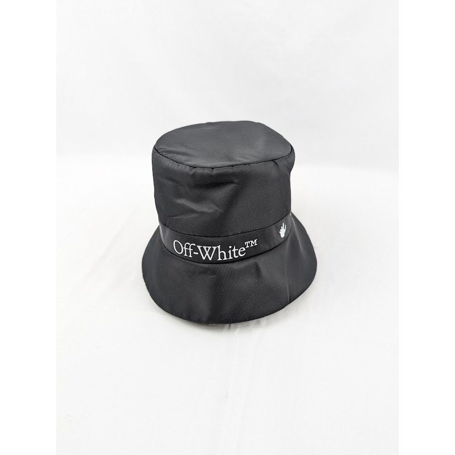 Off-White o1rshd1 Size: OS Logo Viscose Rain Cap in Black / White Size ONE SIZE - 1 Thumbnail