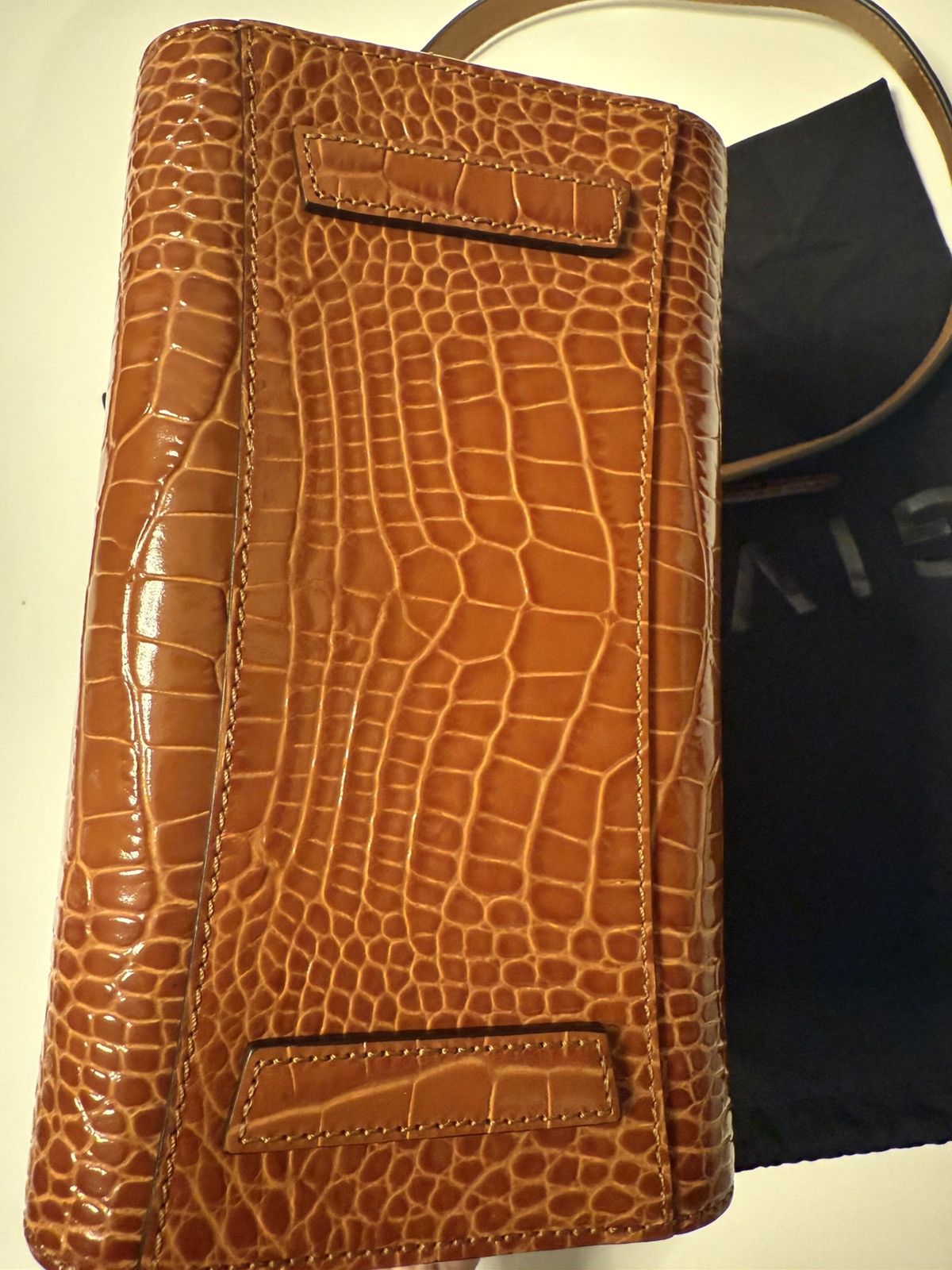 Givenchy Givenchy Brown Crocodile-Embossed Antigona Bag Size ONE SIZE - 7 Thumbnail