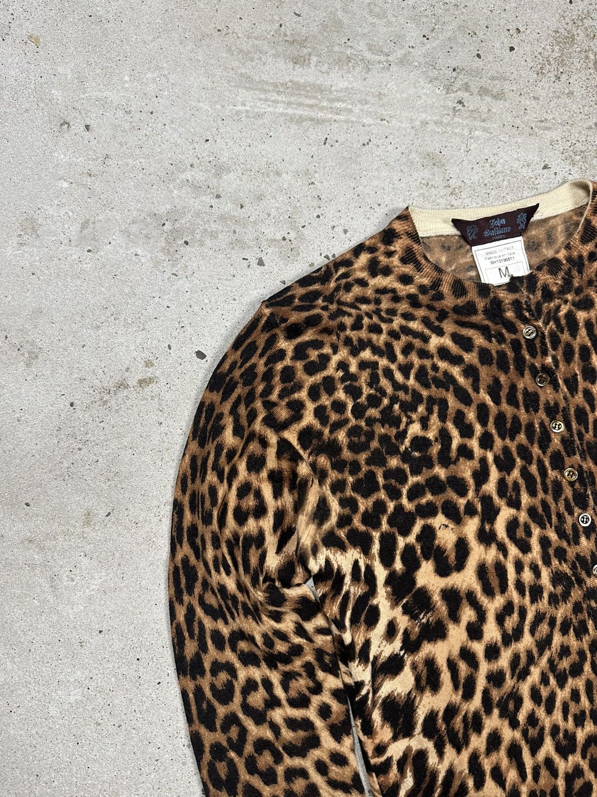 John Galliano Vintage 2000s John Galliano Leopard Print Cashmere Cardigan Size M / US 6-8 / IT 42-44 - 7 Thumbnail
