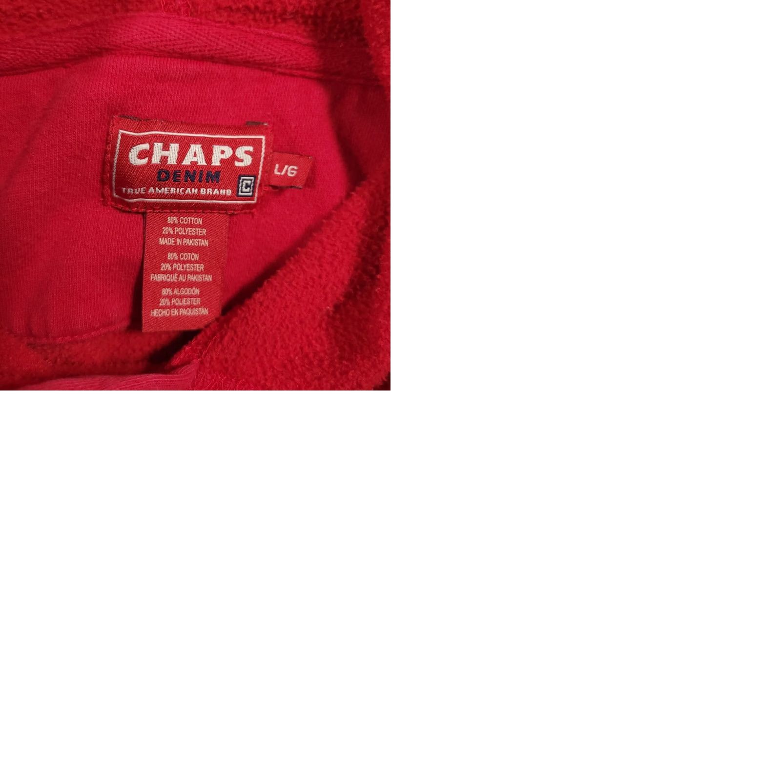 Chaps Chaps Denim Mens L Red Logo Embroidered Pullover Hoodie Sweatshirt Shirt Size US L / EU 52-54 / 3 - 10 Thumbnail