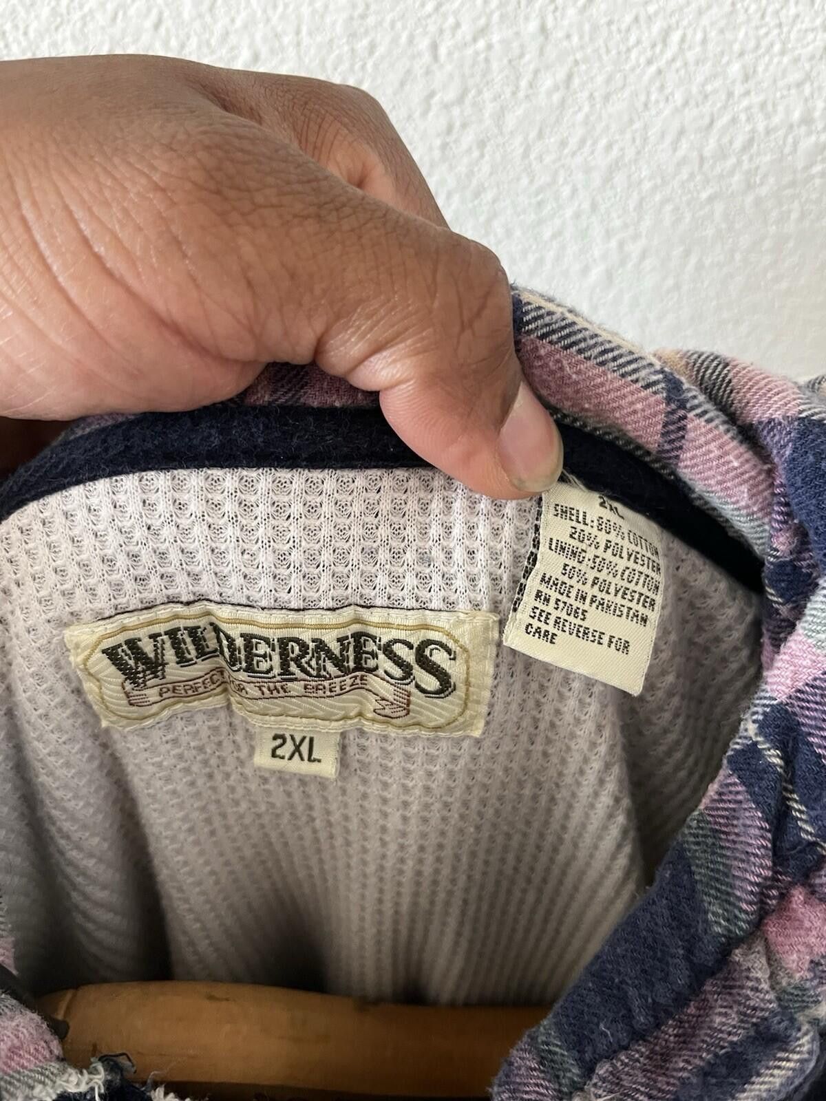 The Unbranded Brand VTG Wilderness Plaid Lined Hoodie 2XL Navy Thermal Waffle Size US XL / EU 56 / 4 - 2 Thumbnail
