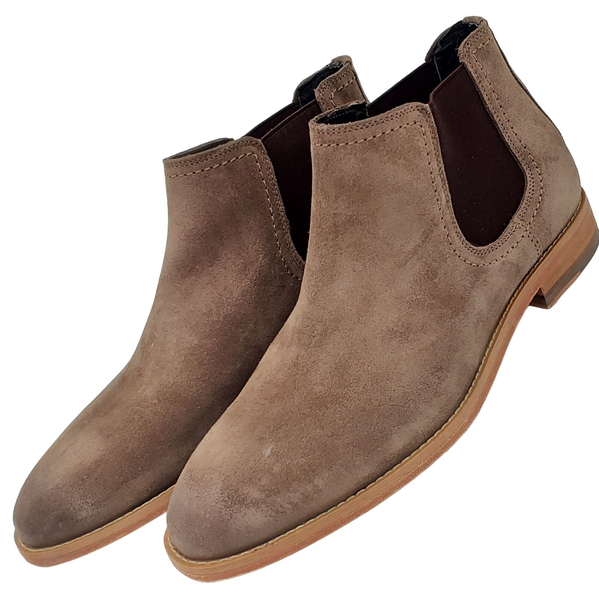 Other NEW Fabio De Luca Men 9 Tan Brown Leather Suede Chukka Boots Size US 9 / EU 42 - 2 Thumbnail