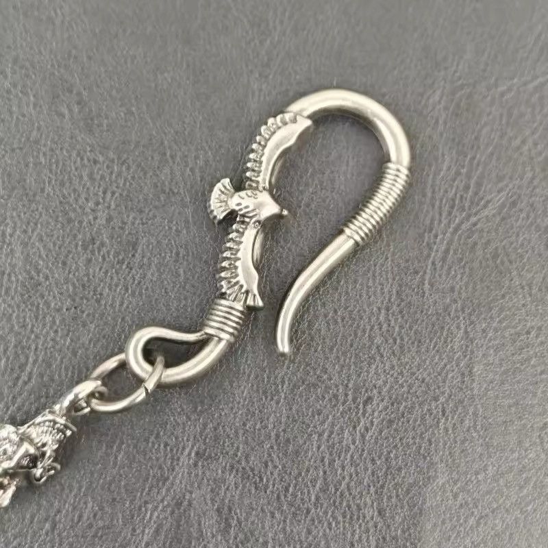 Vintage Metal Carve Eagle Skull Head Pants Chain Size ONE SIZE - 4 Thumbnail