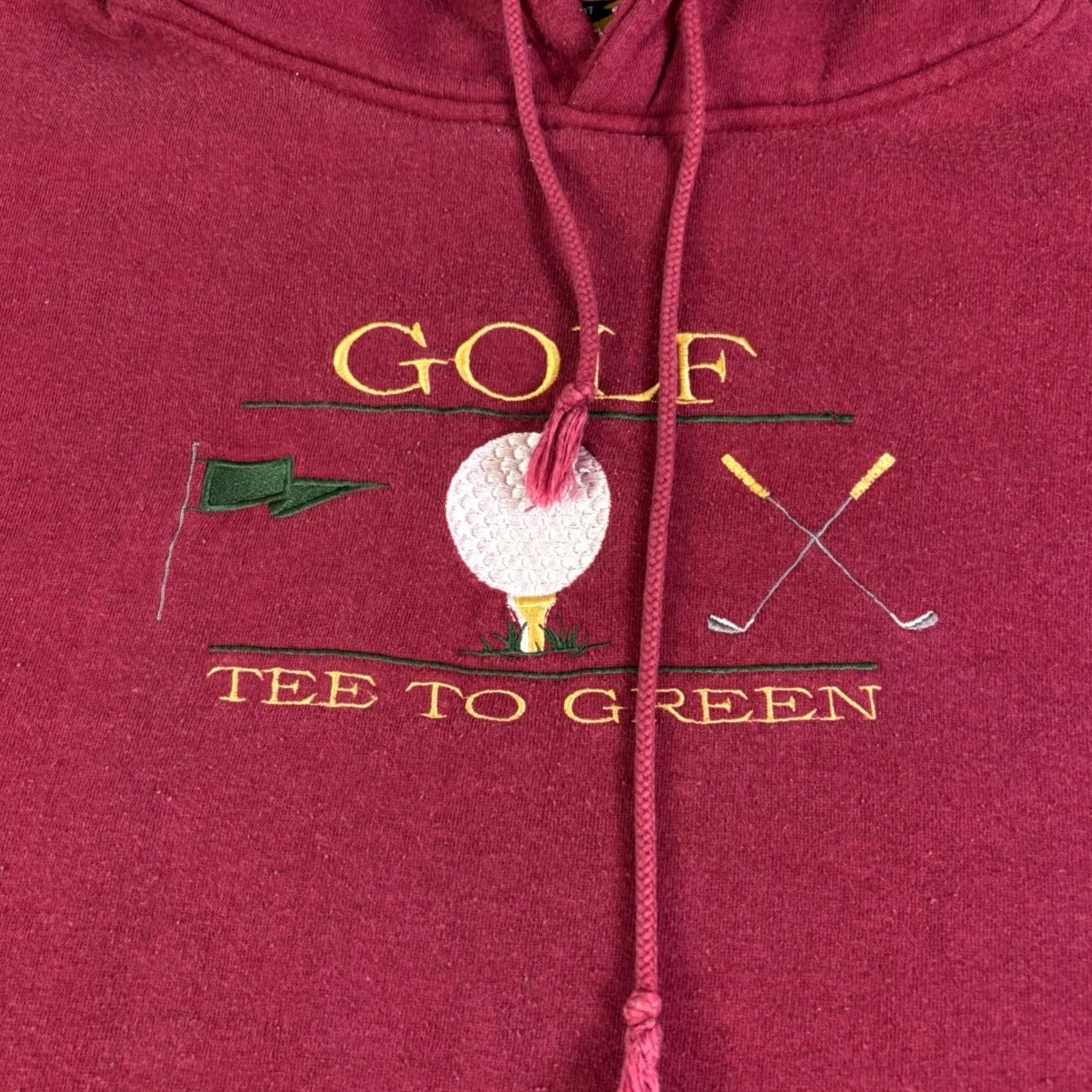 Vintage VINTAGE Wolf Athletic Golf Hoodie XL Red Embroidered Sweatshirt Men Pullover Hooded Size US XL / EU 56 / 4 - 5 Thumbnail
