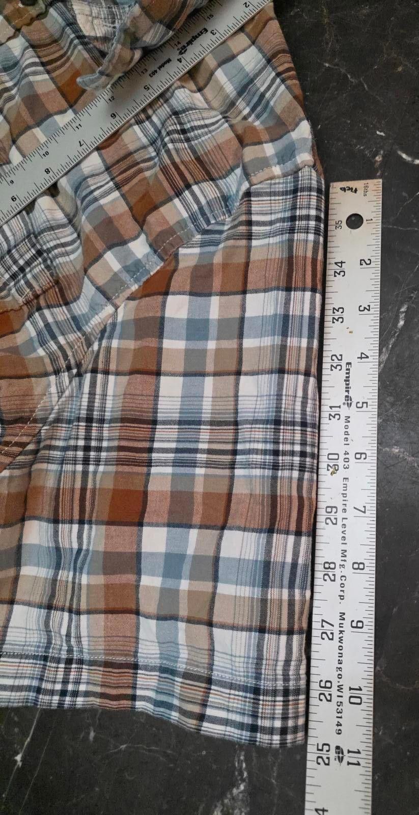 Unknown London Mutual Weave Men's Short Sleeve Plaid Button-Up Shirt 2X LT Size US XXL / EU 58 / 5 - 11 Thumbnail