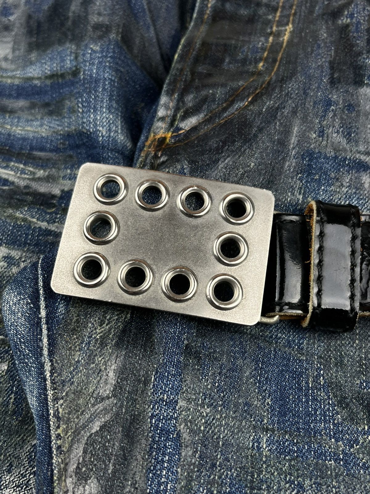 Comme des Garcons Comme des Garcons Homme Plus Silver Plate Buckle Belt Size ONE SIZE - 4 Thumbnail