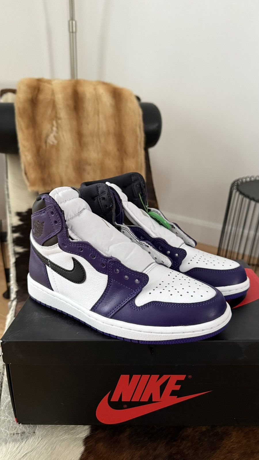 Jordan Brand Nike Air Jordan 1 Purple Court Size US 7 / EU 40 - 2 Thumbnail
