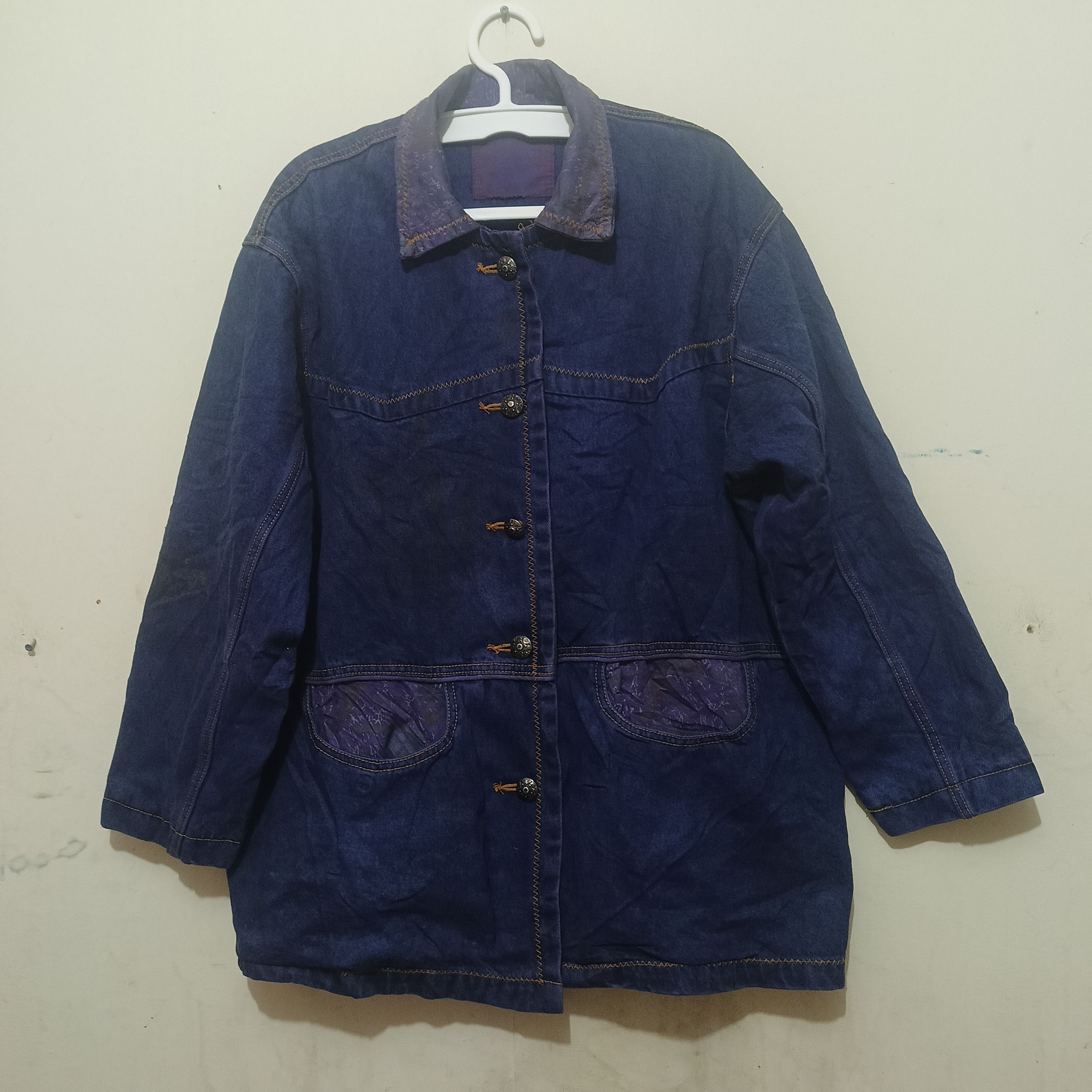 Issey Miyake 🔥VINTAGE Rare design ISSEY MIYAKE MEN DENIM JACKET Size US XL / EU 56 / 4 - 1 Thumbnail