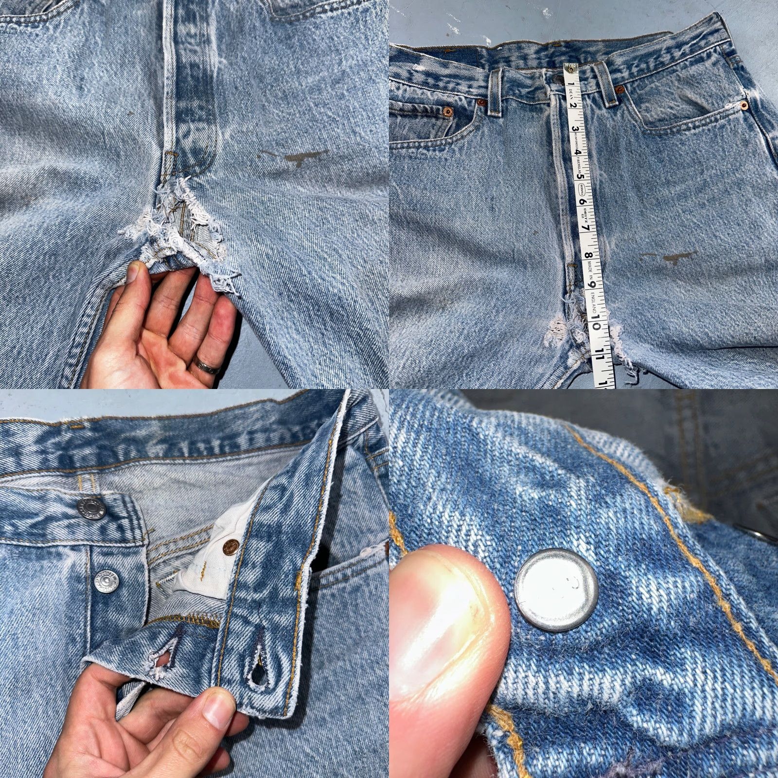 Levi's VINTAGE Levi's 501 Jeans Men Straight Leg 33x36 Light Wash 90s Classic Denim Size US 33 - 8 Thumbnail