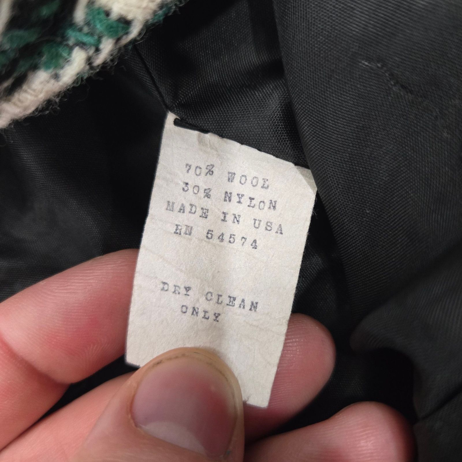 Ann Taylor 1980s Ann Taylor Green Black Wool Houndstooth Blazer Size 2 Size XS / US 0-2 / IT 36-38 - 9 Thumbnail