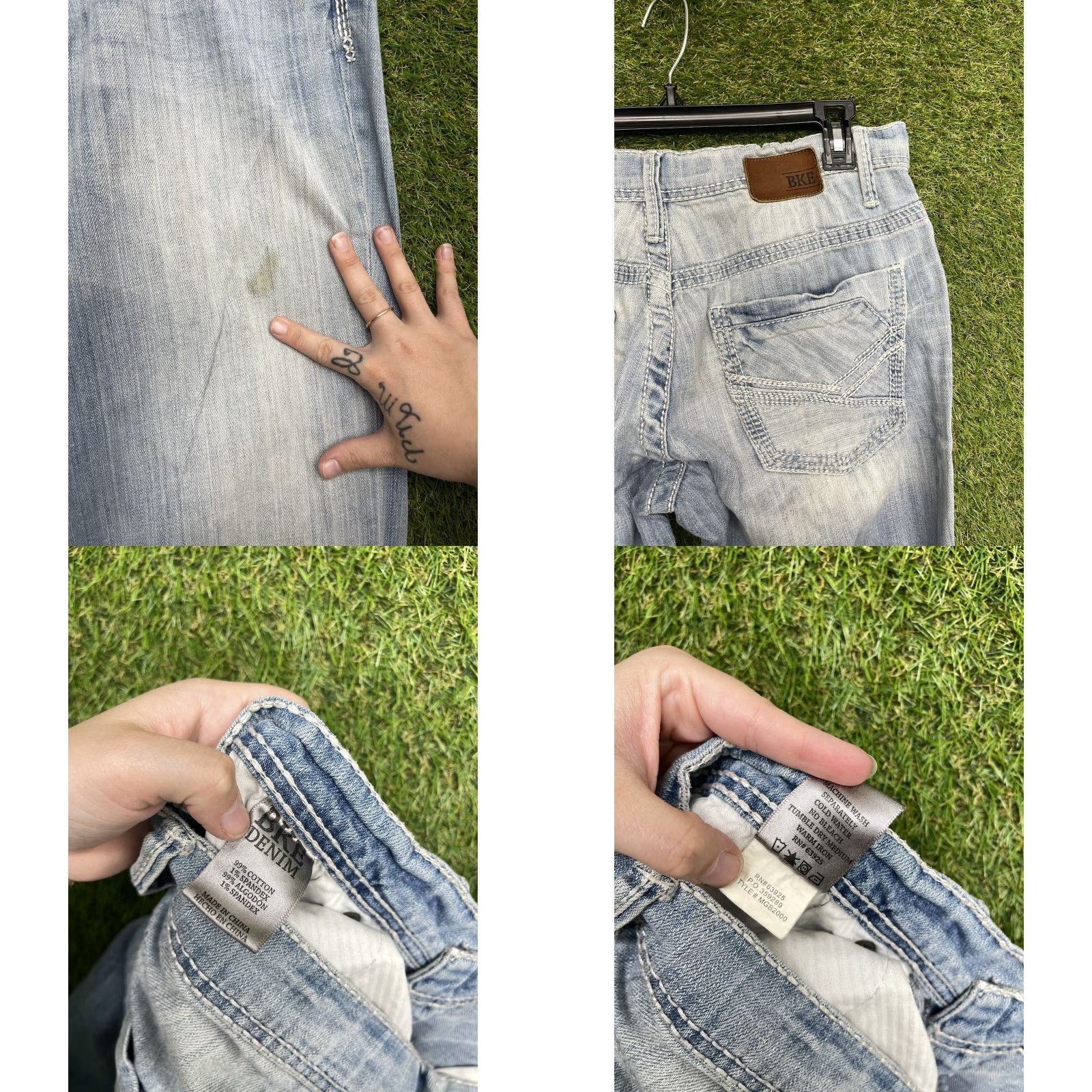 Vintage VINTAGE Buckle BKE Jeans Mens 31x33 Straight Leg Mid Rise Denim Blue 90s Y2K Retro Size US 31 - 8 Thumbnail