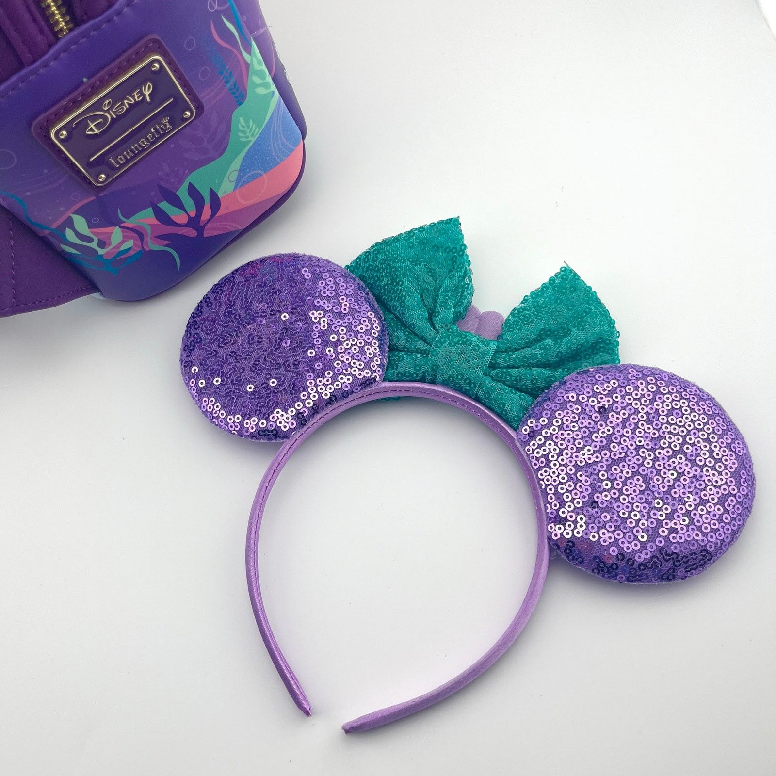Disney LOUNGEFLY NWT Disney Backpack, Mickey Ears, Little Mermaid Size ONE SIZE - 8 Thumbnail