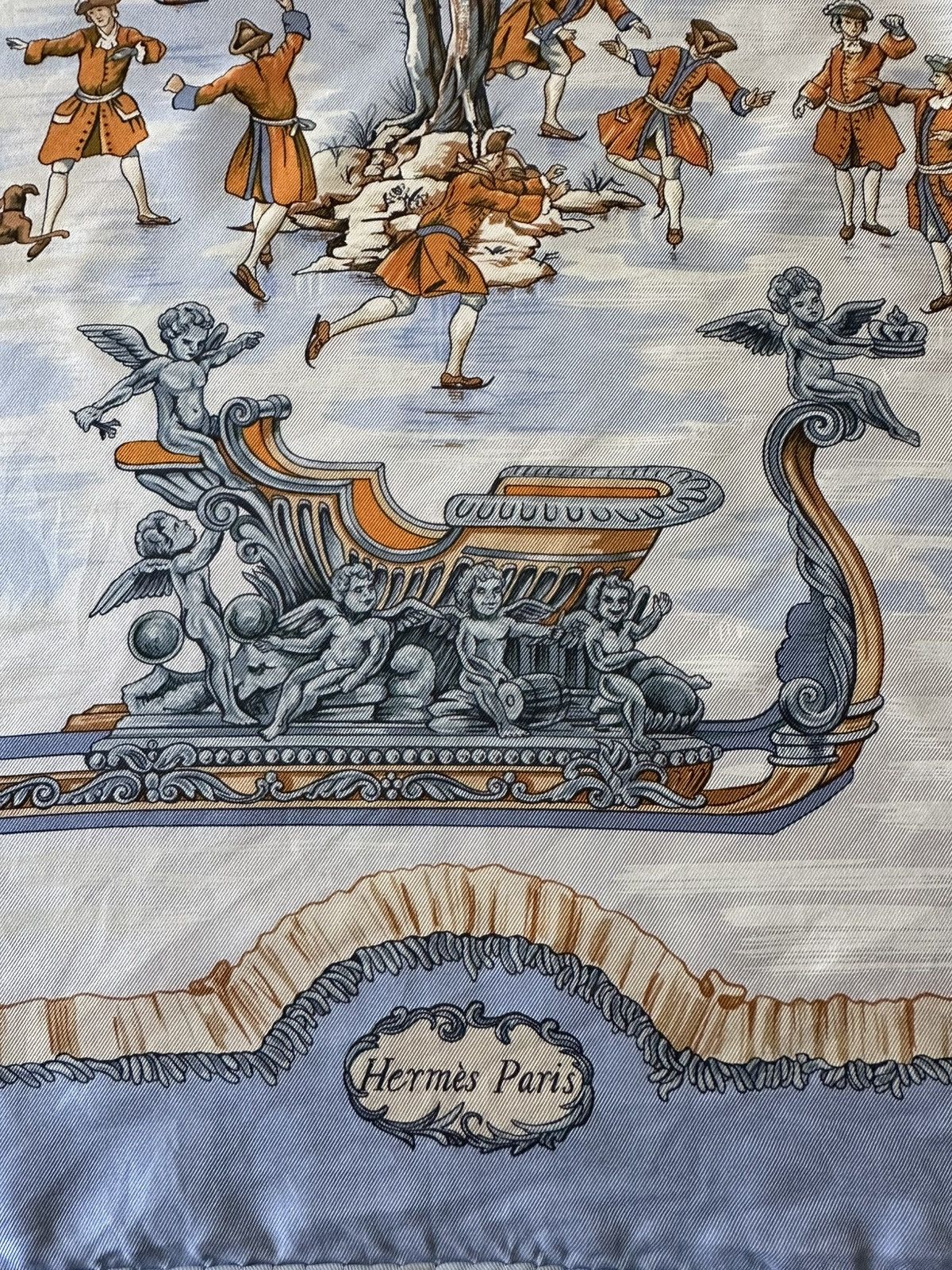 Hermes 🔅Steals🔅HERMES Traineaux Et Glissades Scarf Carre 90 Silk Size ONE SIZE - 5 Thumbnail