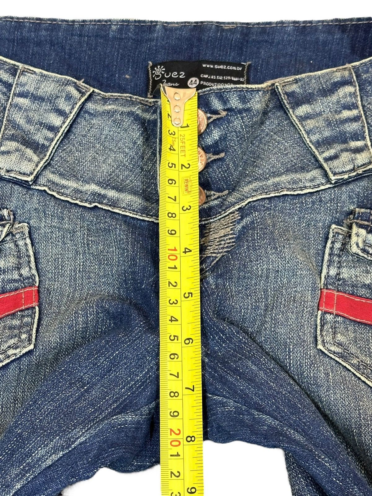 Hysteric Glamour Vintage Japanese Brand Blue Faded Wash Cargo Flare Jeans Size 29" - 15 Thumbnail
