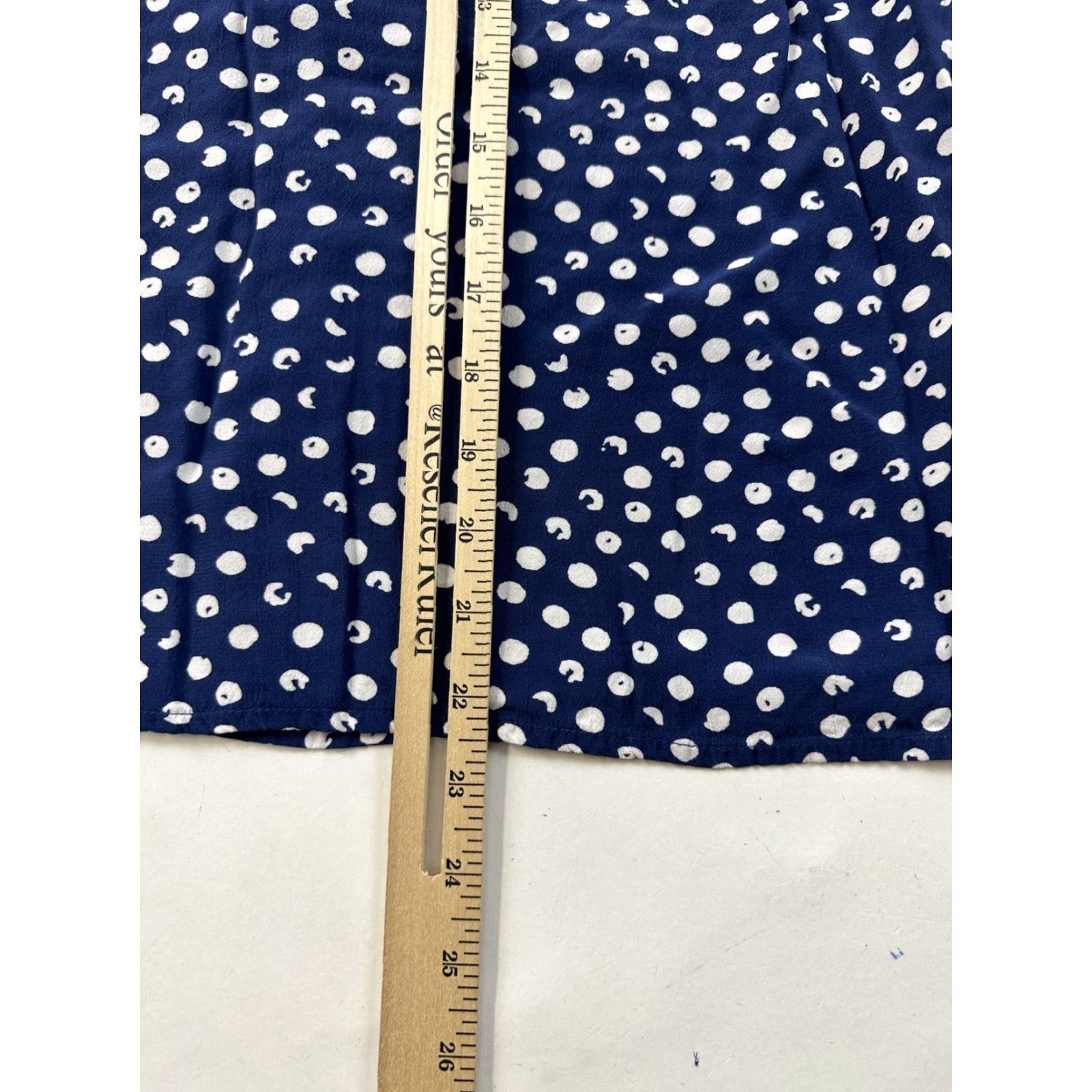 Soft Surroundings Soft Surroundings Blouse Women’s M Polka Dot Round Neck Pullover Long Sleeve Pleated Ruffle Blue Multicolor Viscose Regular - USA? Size M / US 6-8 / IT 42-44 - 6 Thumbnail