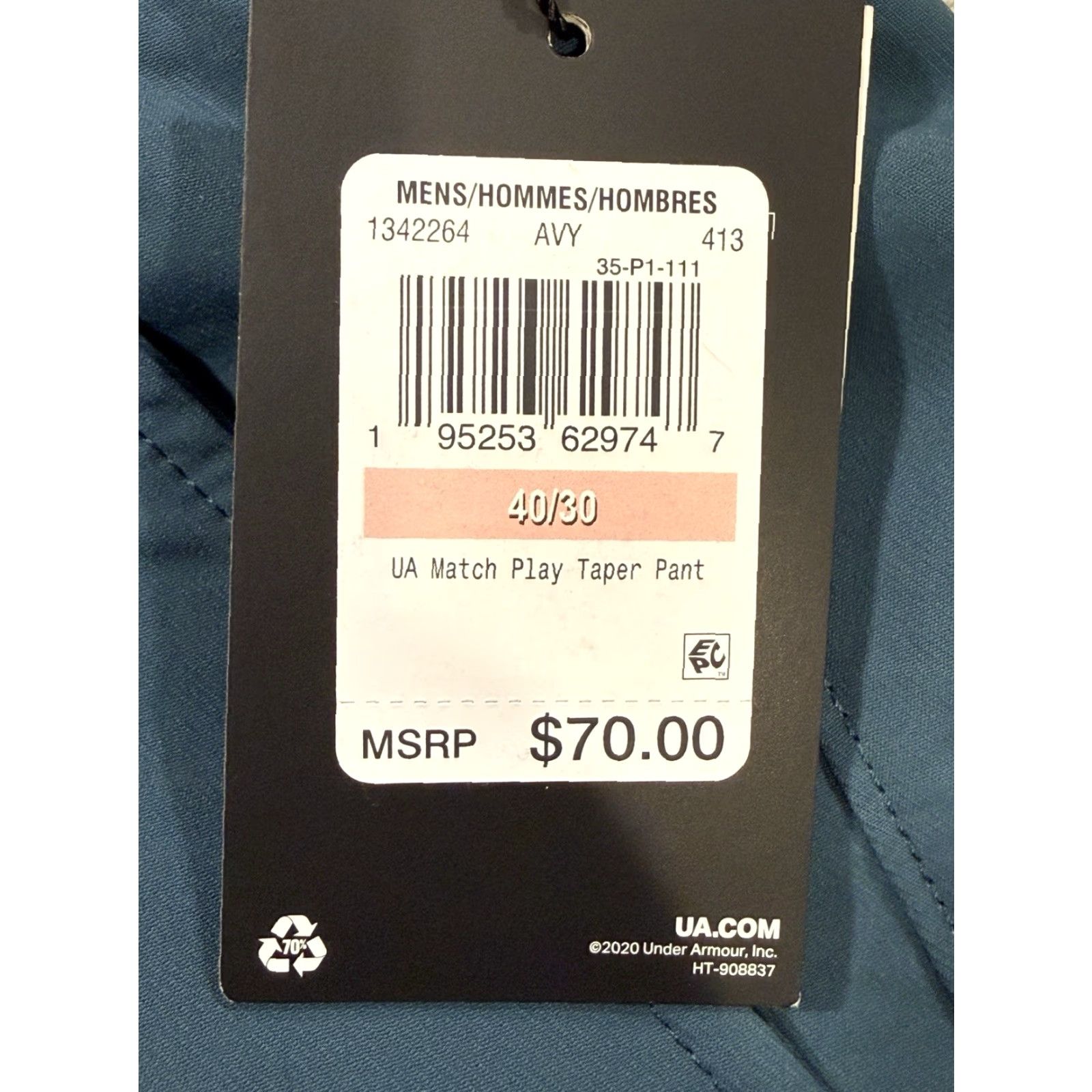 Under Armour Under Armour Pants 40x30 Bluish Green Match Play Taper NWT Men's Size US 40 / EU 56 - 6 Thumbnail