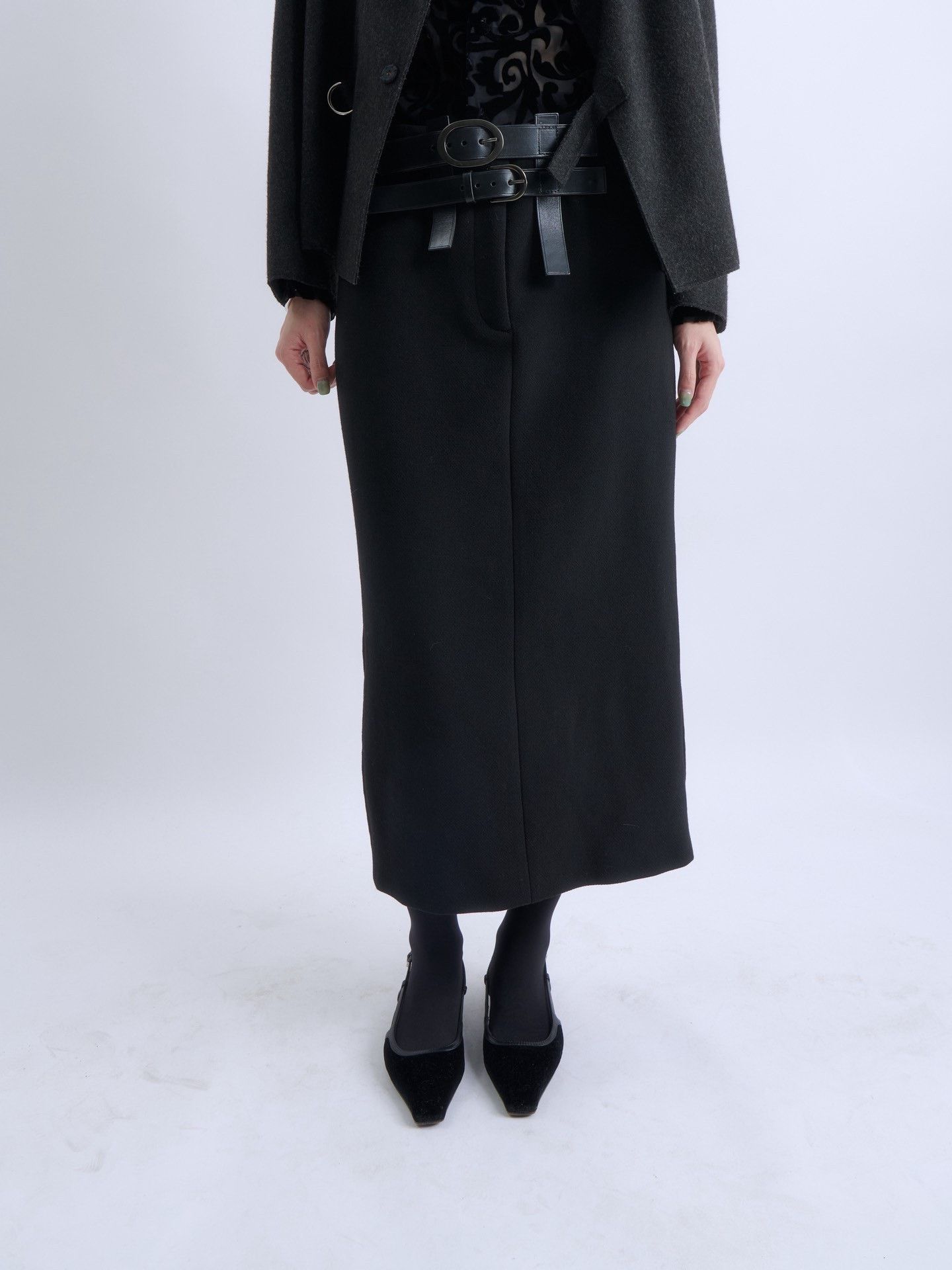 Tom Ford Tom Ford Double Belt Wool Midi Skirt Size 32" / US 10 / IT 46 - 1 Thumbnail
