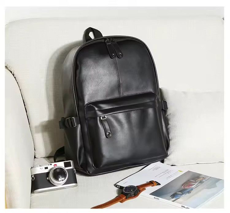 Other Casual PU Leather School Student Basic Waterproof Backpack Size ONE SIZE - 3 Thumbnail