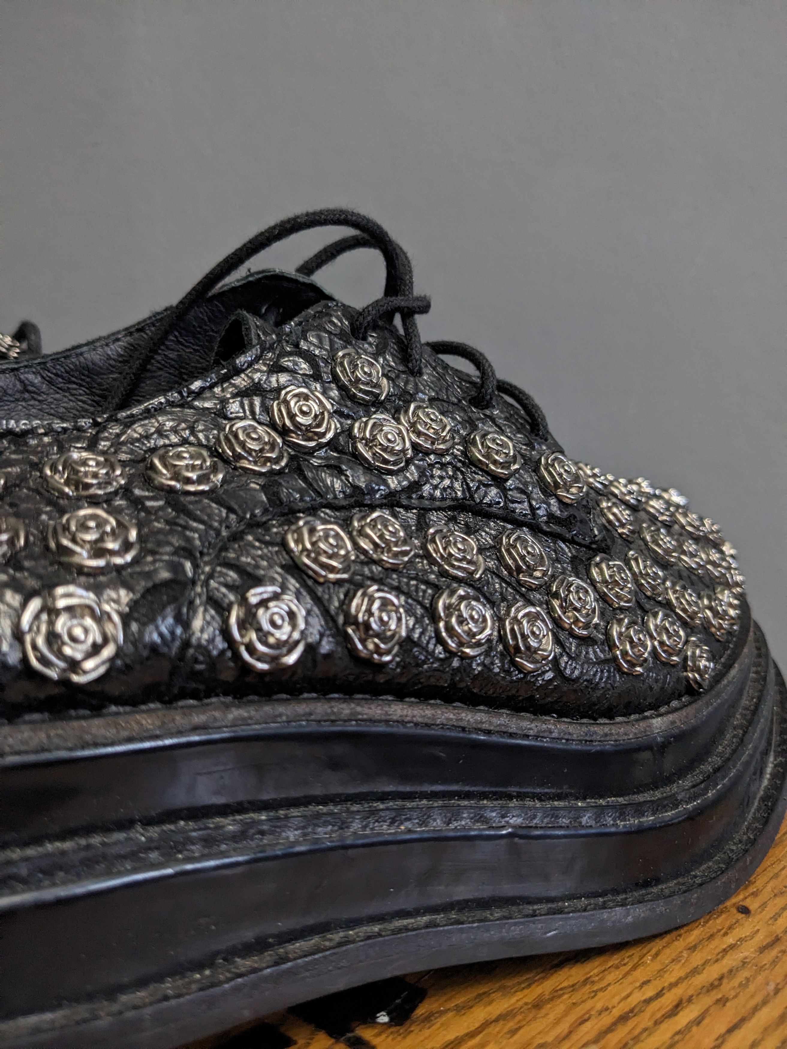 Jeffrey Campbell Womens Jeffrey Campbell Jagger Leather Shoes Metal Rose EU40 Size US 10 / IT 40 - 14 Thumbnail