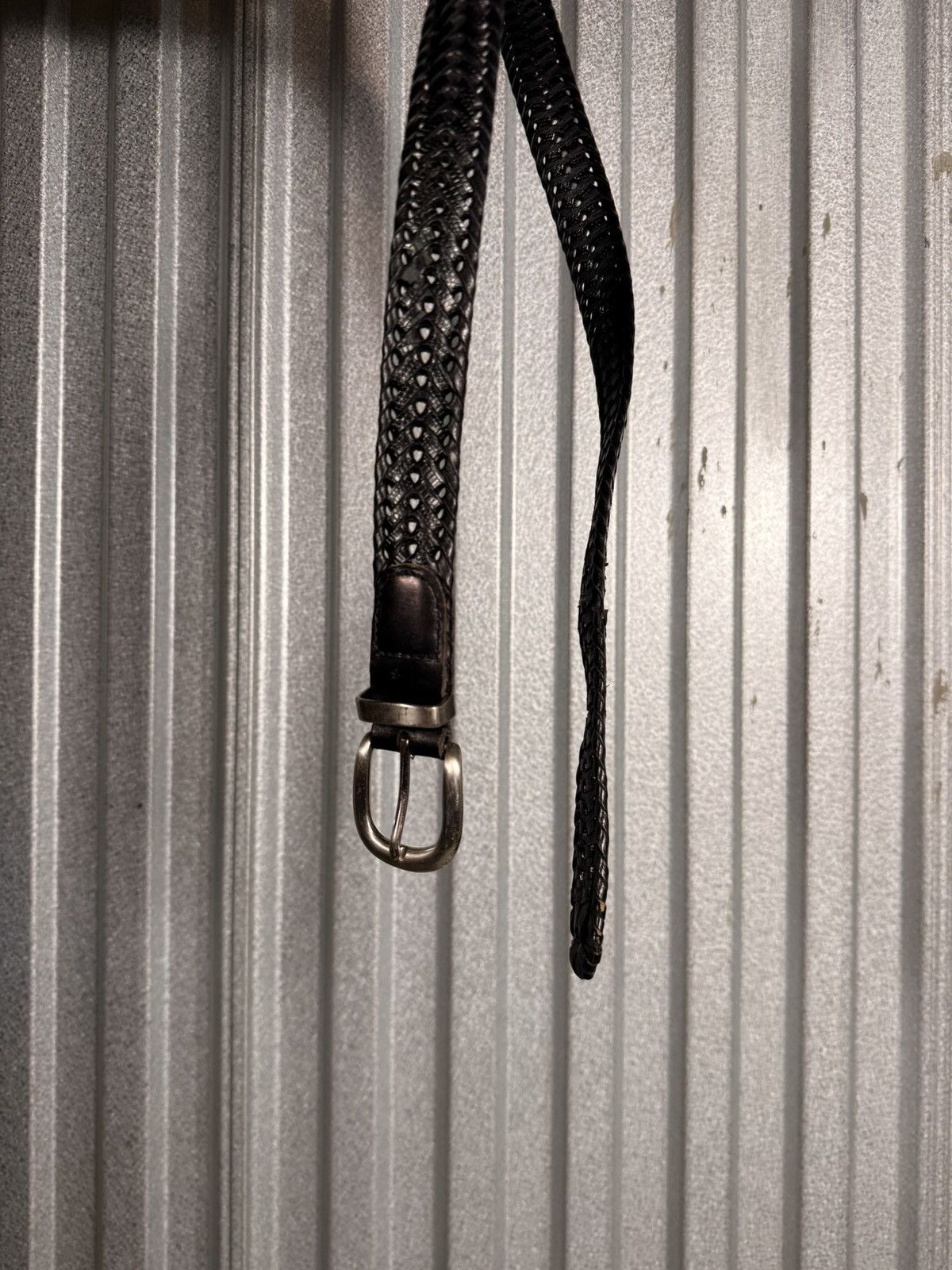 Other Vintage Black Snake Ribbed Western Loop Belt Black Size 36 - 7 Thumbnail
