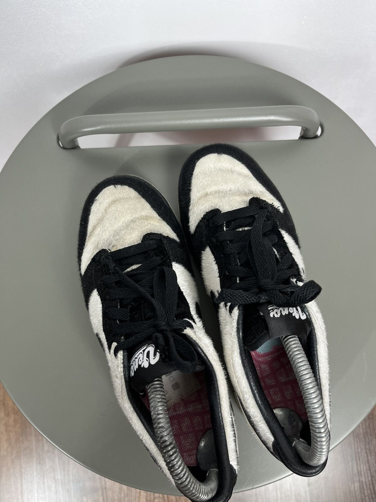 Nike Nike Dunk Low Panda Pigeon Black White Hairy Suede Sneakers Size US 6.5 / IT 36.5 - 12 Thumbnail