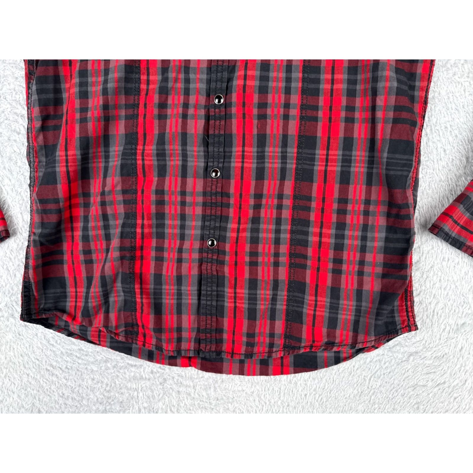 Vintage INC International Concepts Shirt Mens XL Red Plaid Pearl Snap Western Button-Up Cap Collar Size US XL / EU 56 / 4 - 5 Thumbnail