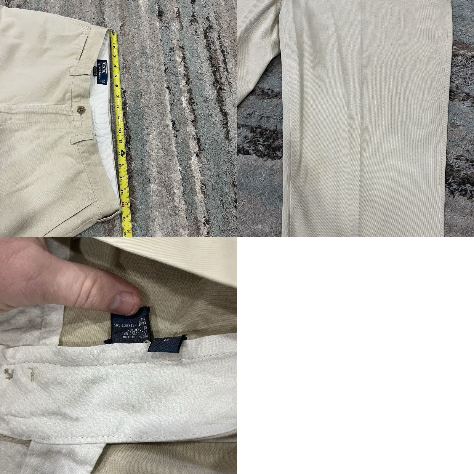 Polo Ralph Lauren Polo Ralph Lauren Pants Chino Flat Front Mens 34x32 Khaki Cotton Pony On Back Size US S / EU 44-46 / 1 - 8 Thumbnail