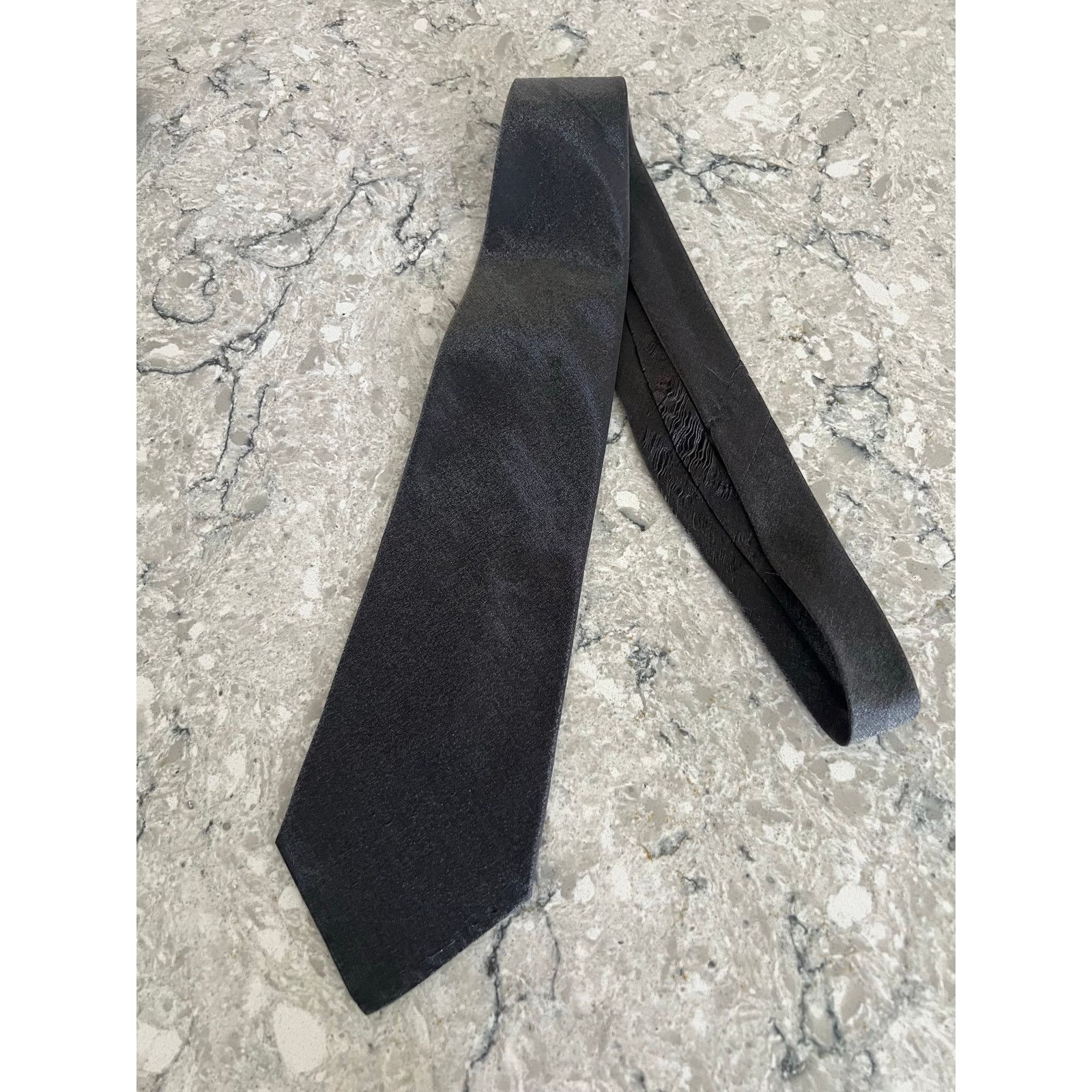 Alfani Alfani Neck Tie Silk Blend Made in Italy Shimmering Gray Size ONE SIZE - 5 Thumbnail