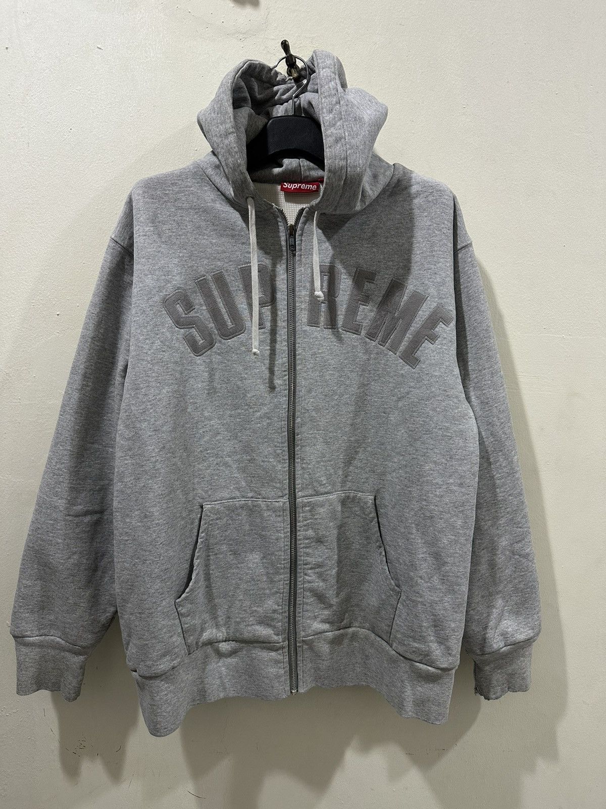 Supreme Distress Supreme Thermal Arc Logo Zipper Hoodies Size US L / EU 52-54 / 3 - 2 Thumbnail
