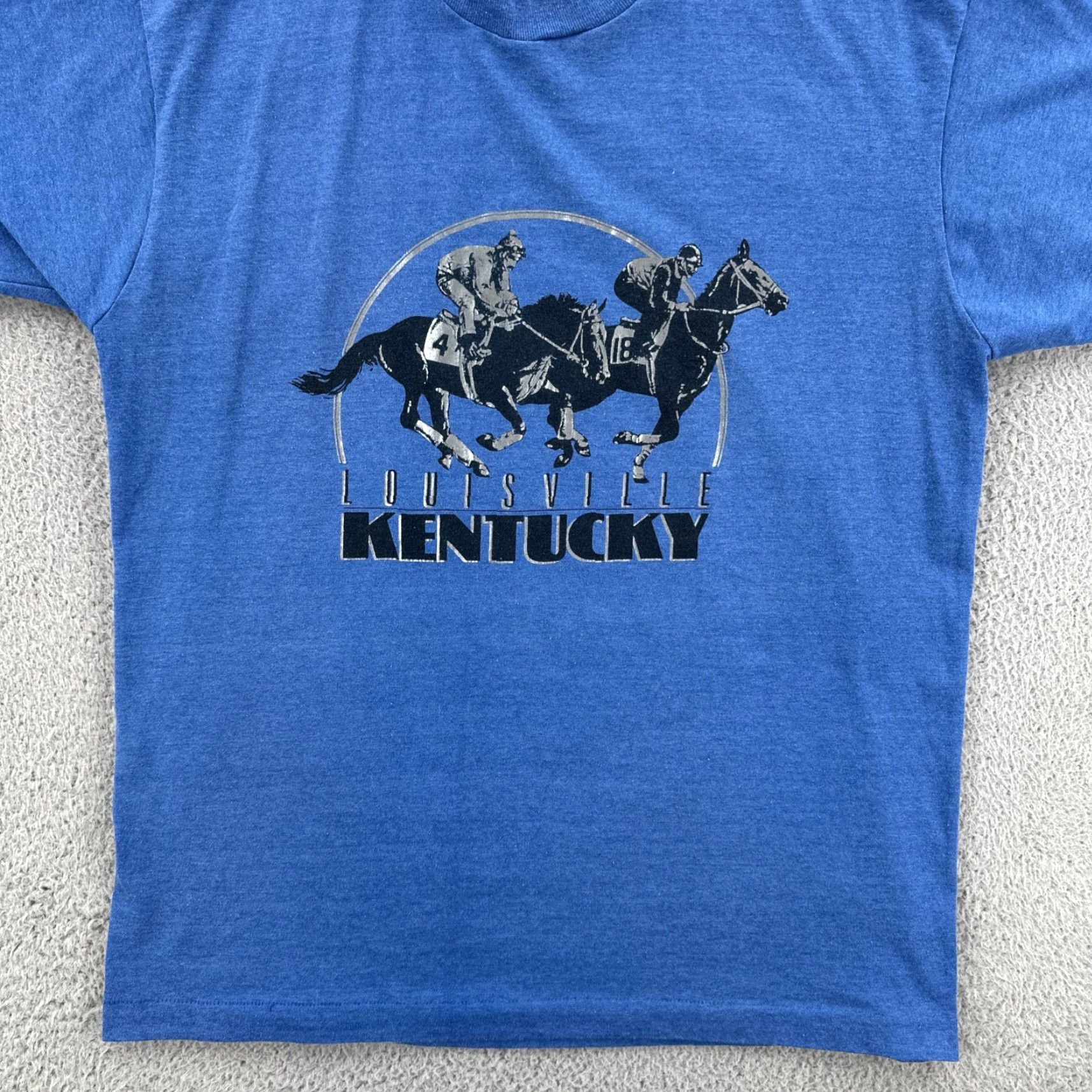 Vintage VINTAGE Screen Stars Best Mens XL Blue Single Stitch Shirt Made In USA Louisville Ky Shirt XL Blue Mens Short Sleeve Crew Neck Knit USA Theme 90s? Size US XL / EU 56 / 4 - 4 Thumbnail