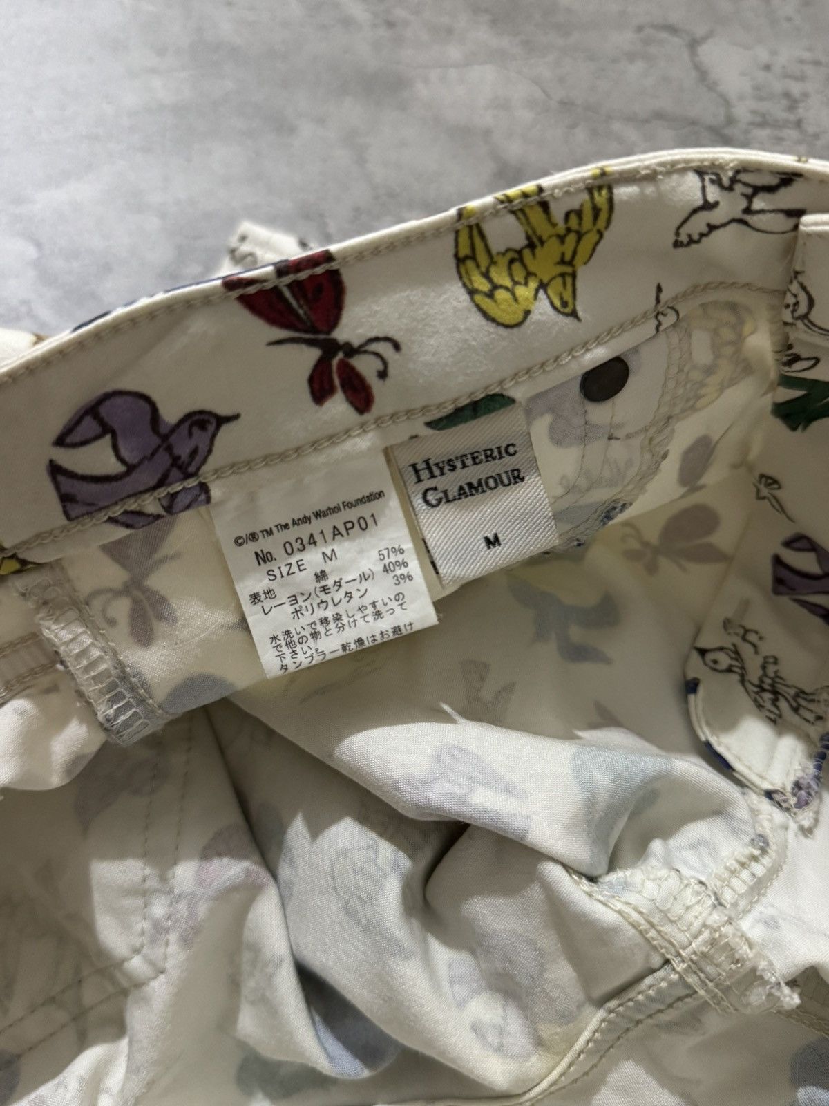 Andy Warhol × Hysteric Glamour HYSTERIC GLAMOUR x ANDY WARHOL BIRD ALLOVER PRINT PANTS Size US 30 / EU 46 - 9 Thumbnail