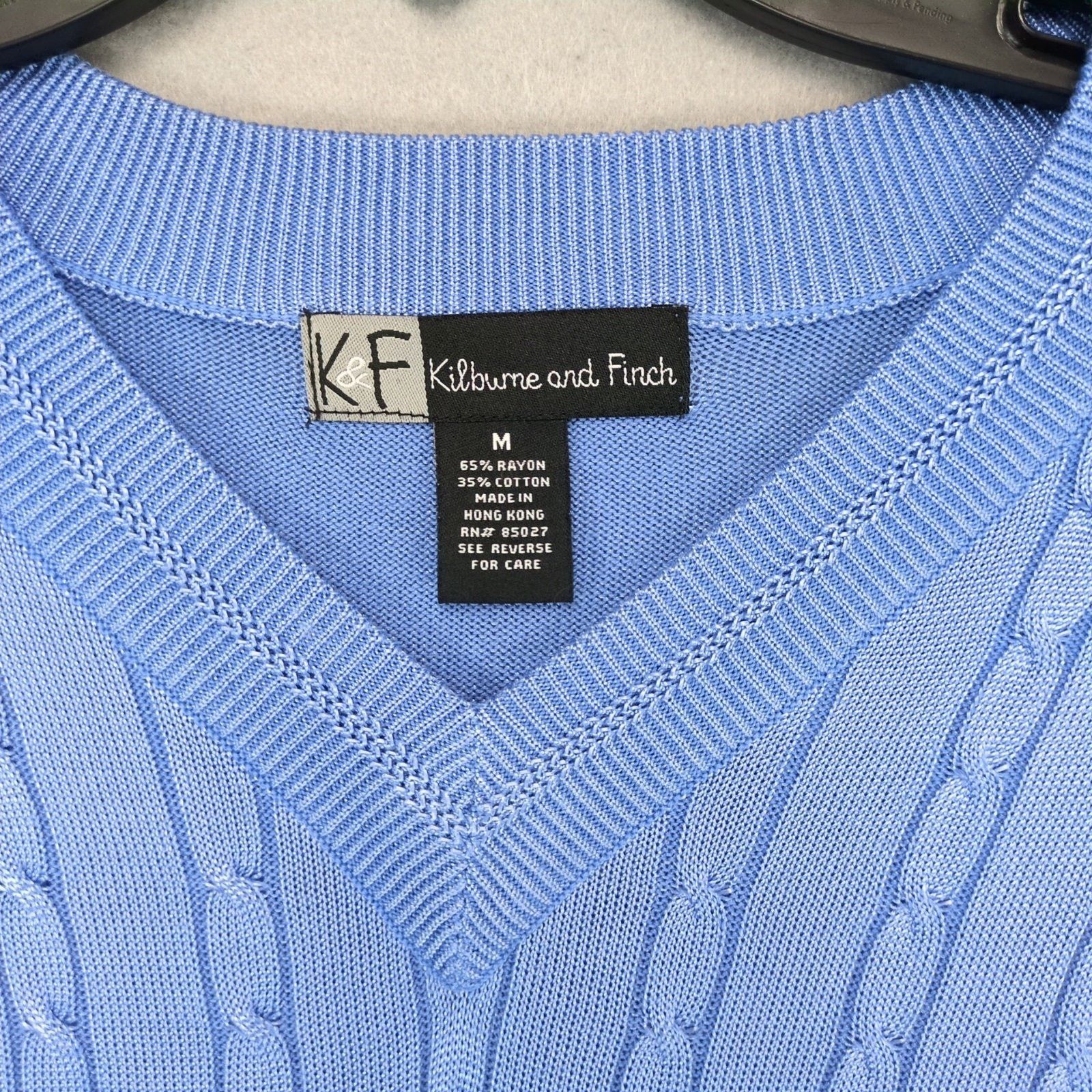 Vintage Kilburne & Finch Cable Knit Lightweight V-Neck Sweater M Size US M / EU 48-50 / 2 - 2 Thumbnail
