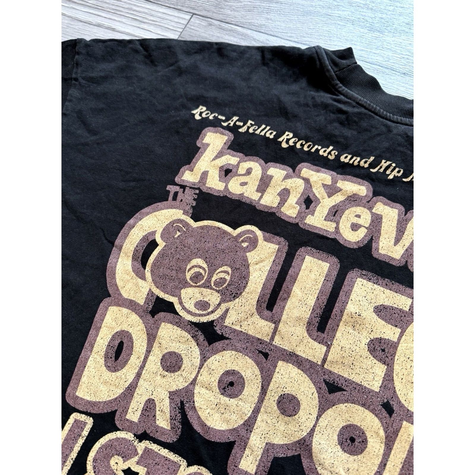 Vintage Greazy Tees Kanye West College Dropout Unisex T-Shirt S Black Short Sleeve Cotton Mens/Womens Size US S / EU 44-46 / 1 - 7 Thumbnail