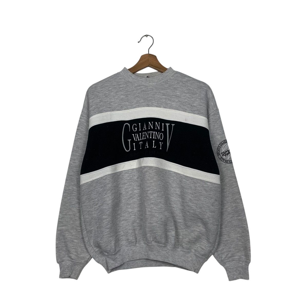 Japanese Brand Gianni Valentino Italy Big Logo Sweatshirt Size US M / EU 48-50 / 2 - 1 Thumbnail