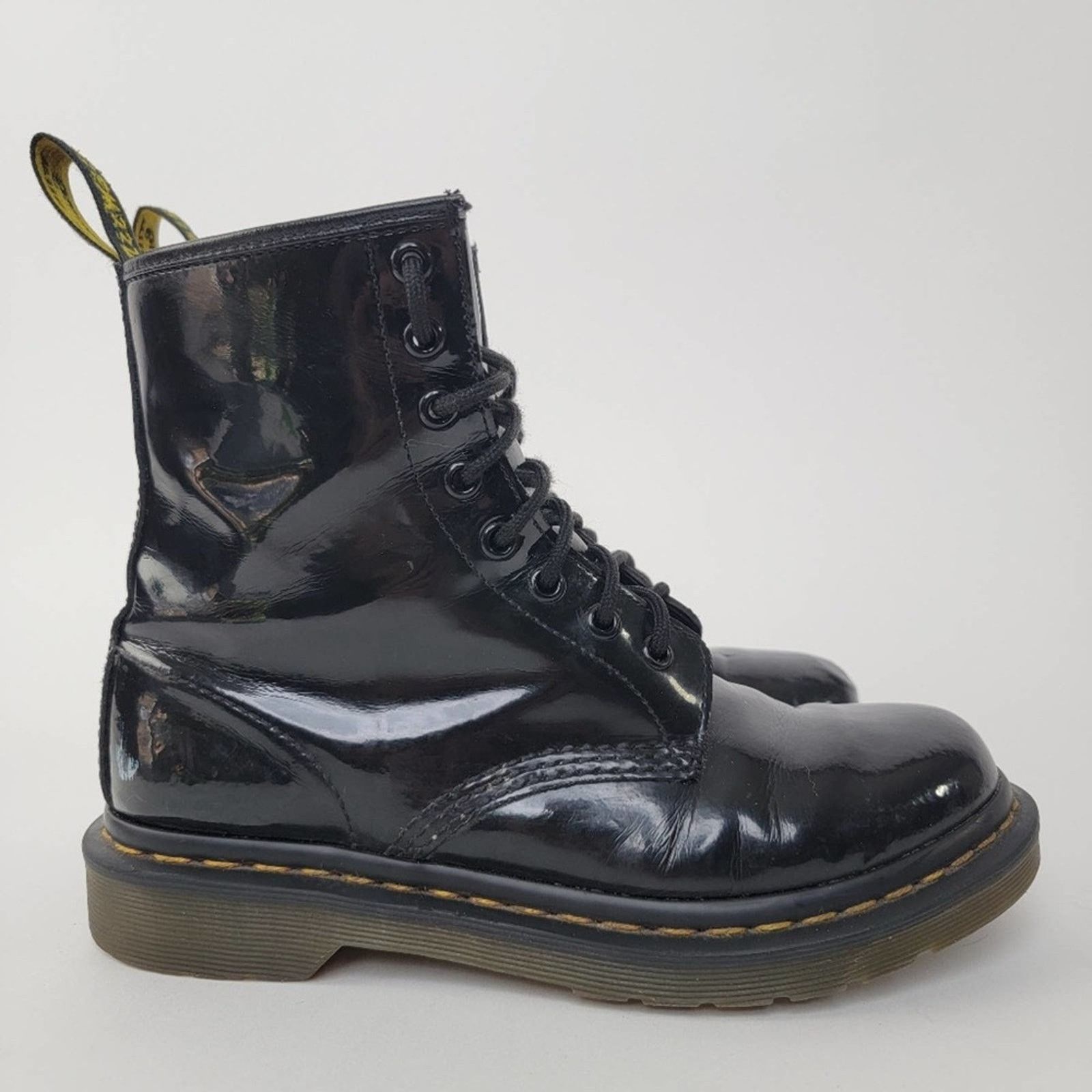 Dr. Martens Dr. Martens 1460 Patent Leather Black Boots - 8 Size US 8 / IT 38 - 2 Thumbnail