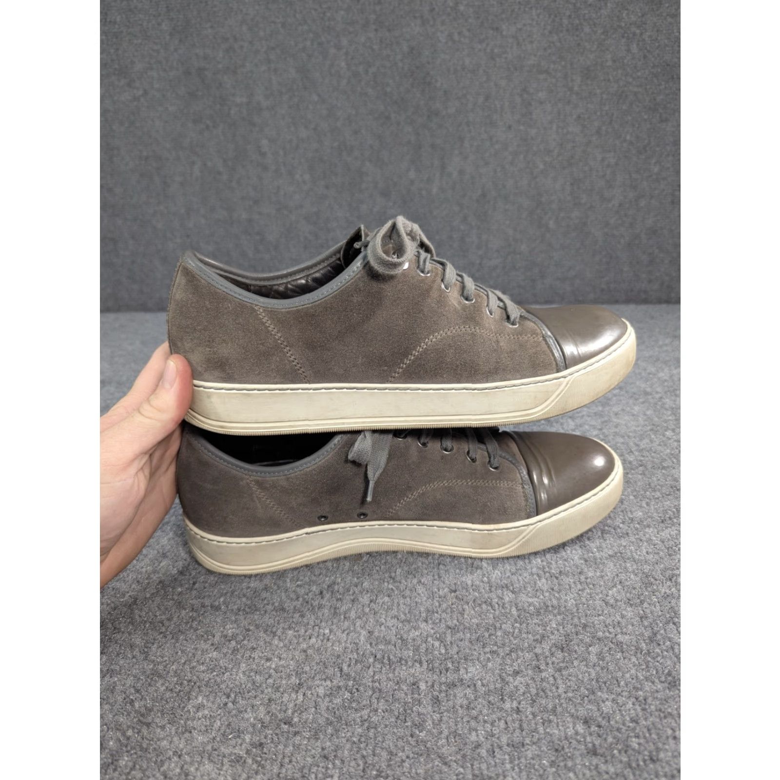 Lanvin Lanvin DBB1 Sneakers Mens Size 9 Suede Toe Cap Toe Gray Patent Leather Low Top Regular Width Shoes Size US M / EU 48-50 / 2 - 3 Thumbnail