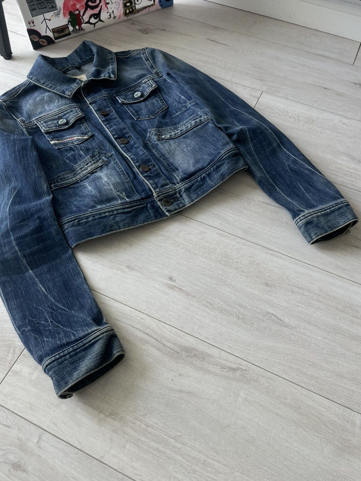 Diesel Vintage Diesel 00’s Denim Distressed Cropped Jacket Faded Size S / US 4 / IT 40 - 12 Thumbnail