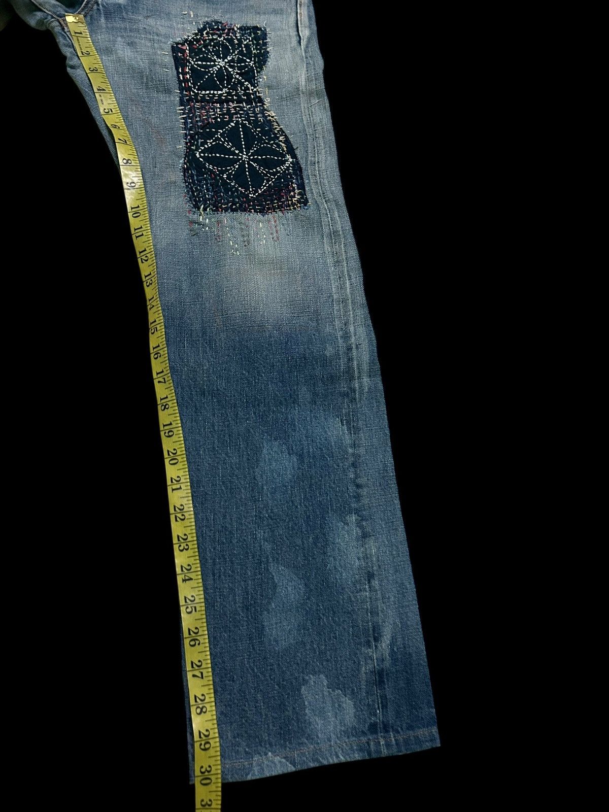 Edwin × Kapital × Vintage 🔥 VINTAGE EDWIN SELVEDGE DISTRESSED CUSTOM MADE DENIM JEANS Size US 34 / EU 50 - 23 Thumbnail