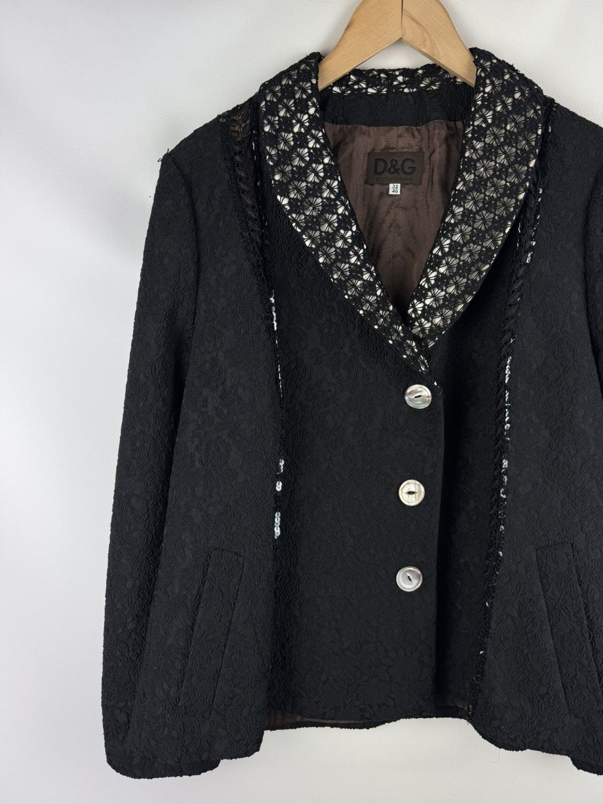 Dolce & Gabbana Dolce & Gabbana Ladies Lace Trim Blazer Jacket Size 32 / 46 Size L / US 10 / IT 46 - 2 Thumbnail