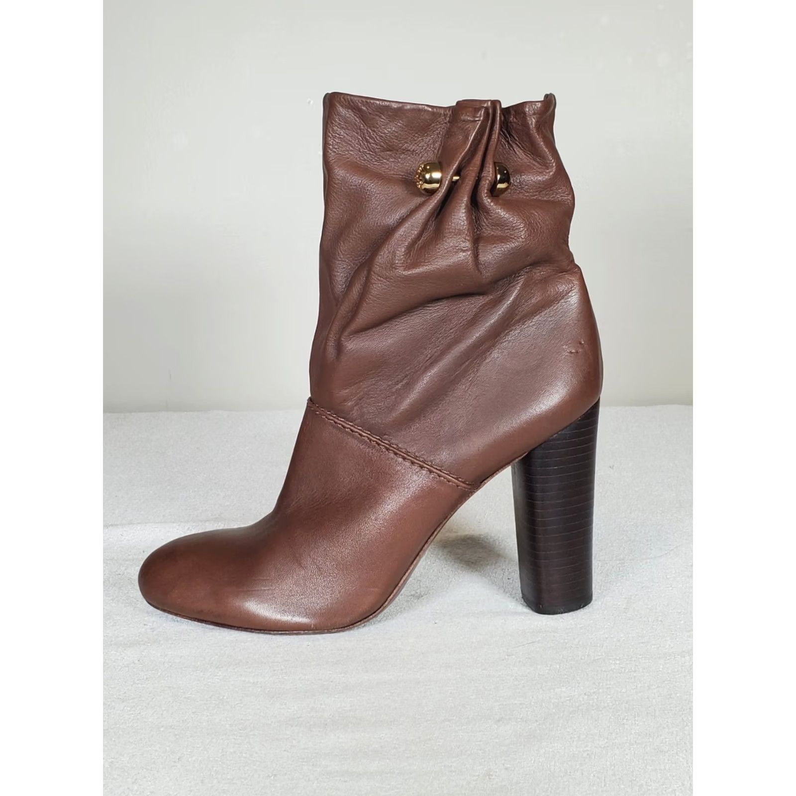 Tory Burch Tory Burch Sable Nappa Fly Ankle Boots Fig Brown High Heel Brazil Women's US 10 Boot Menus? Size US 10 / IT 40 - 5 Thumbnail