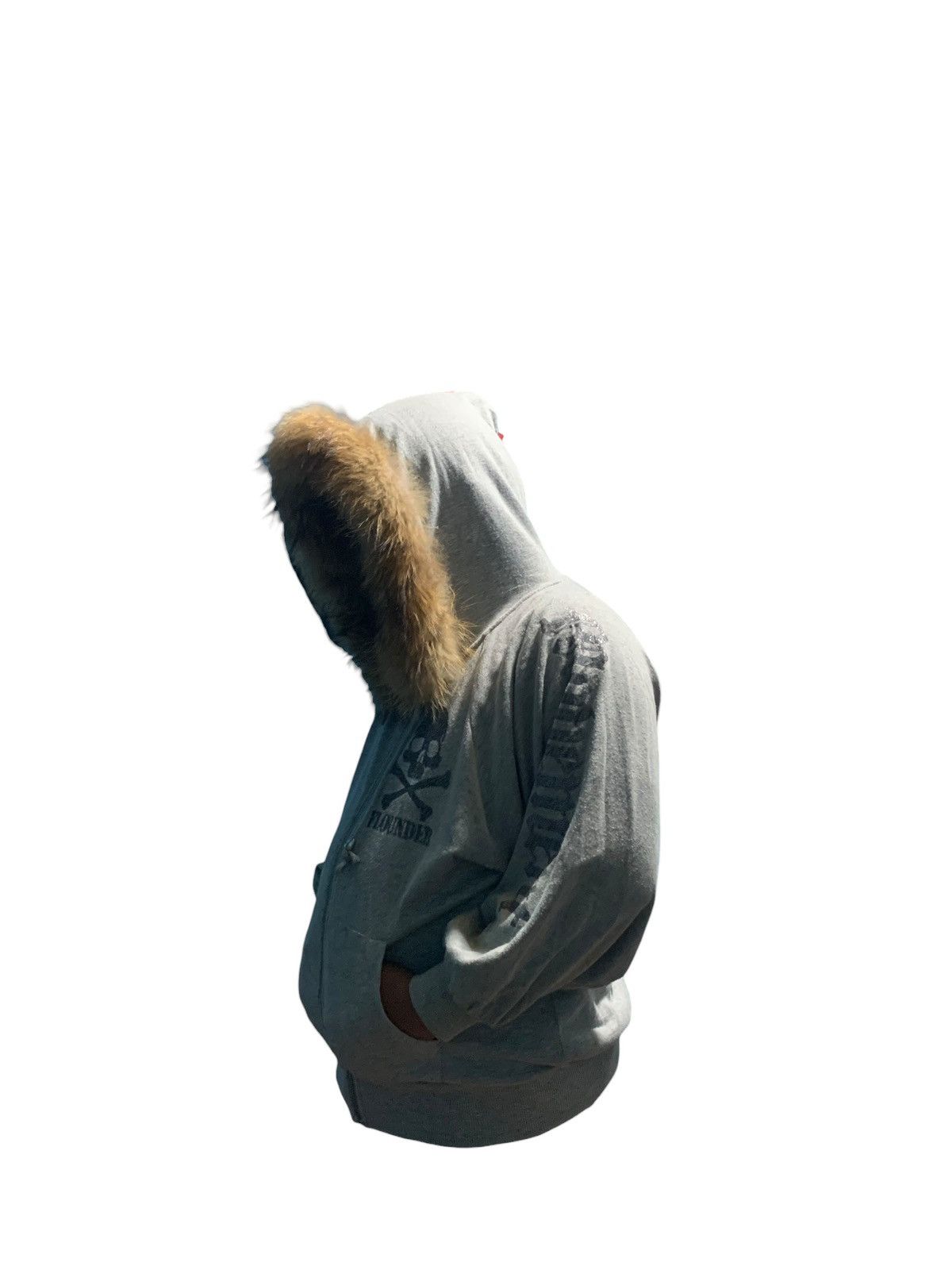 Plein Beaute baggy glitter skull poem fur hoodie oversized
